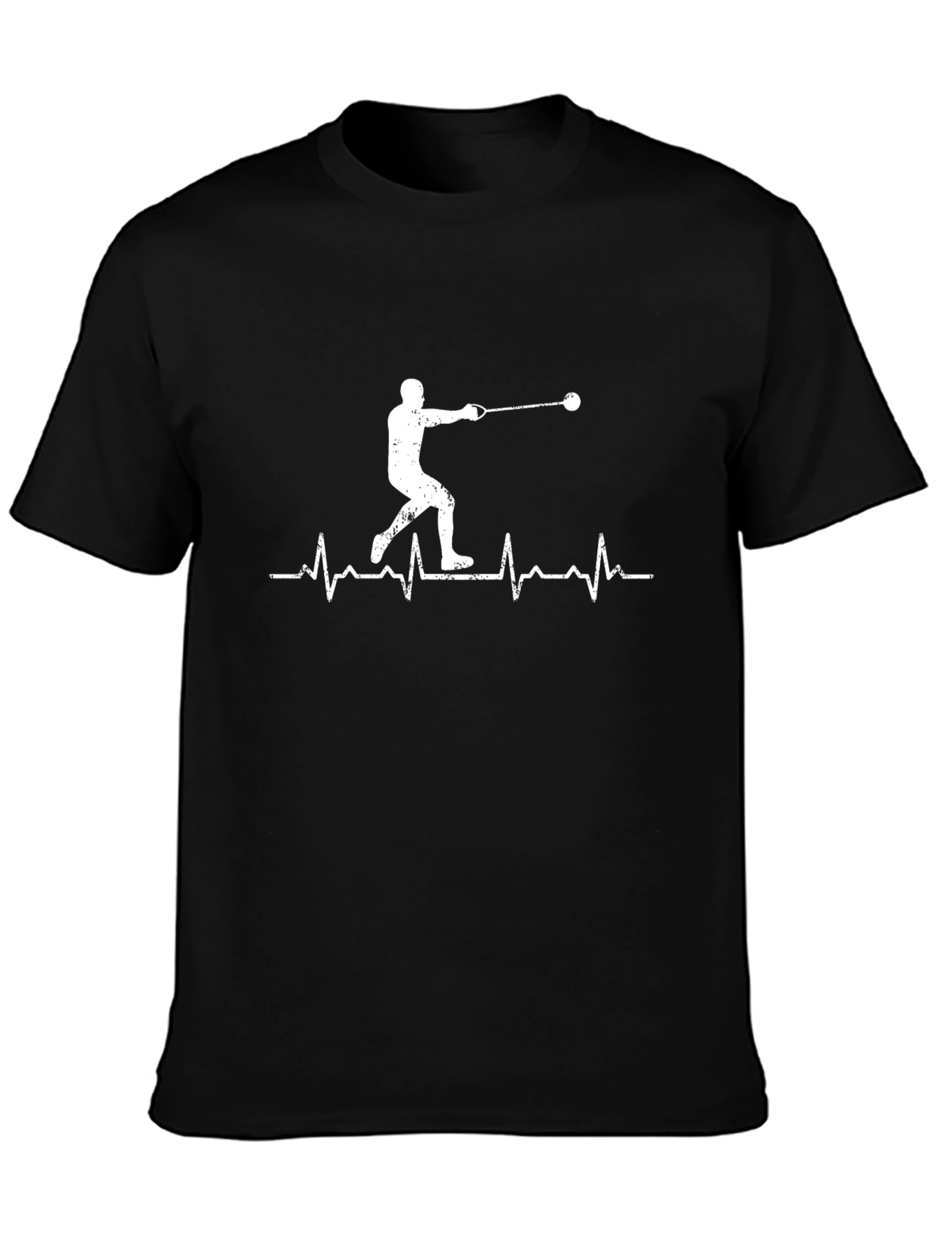 Hammer Throw Heartbeat T-Shirt - Black