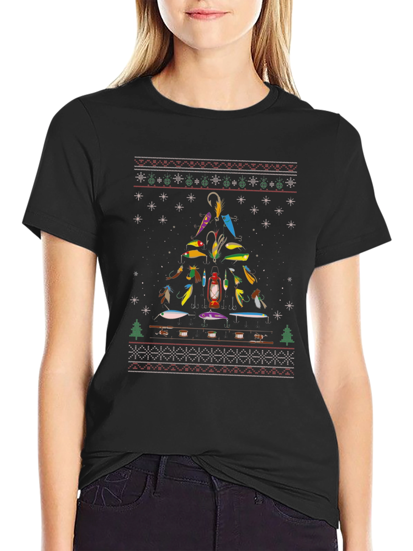 Fishing Lure Christmas Tree T-Shirt