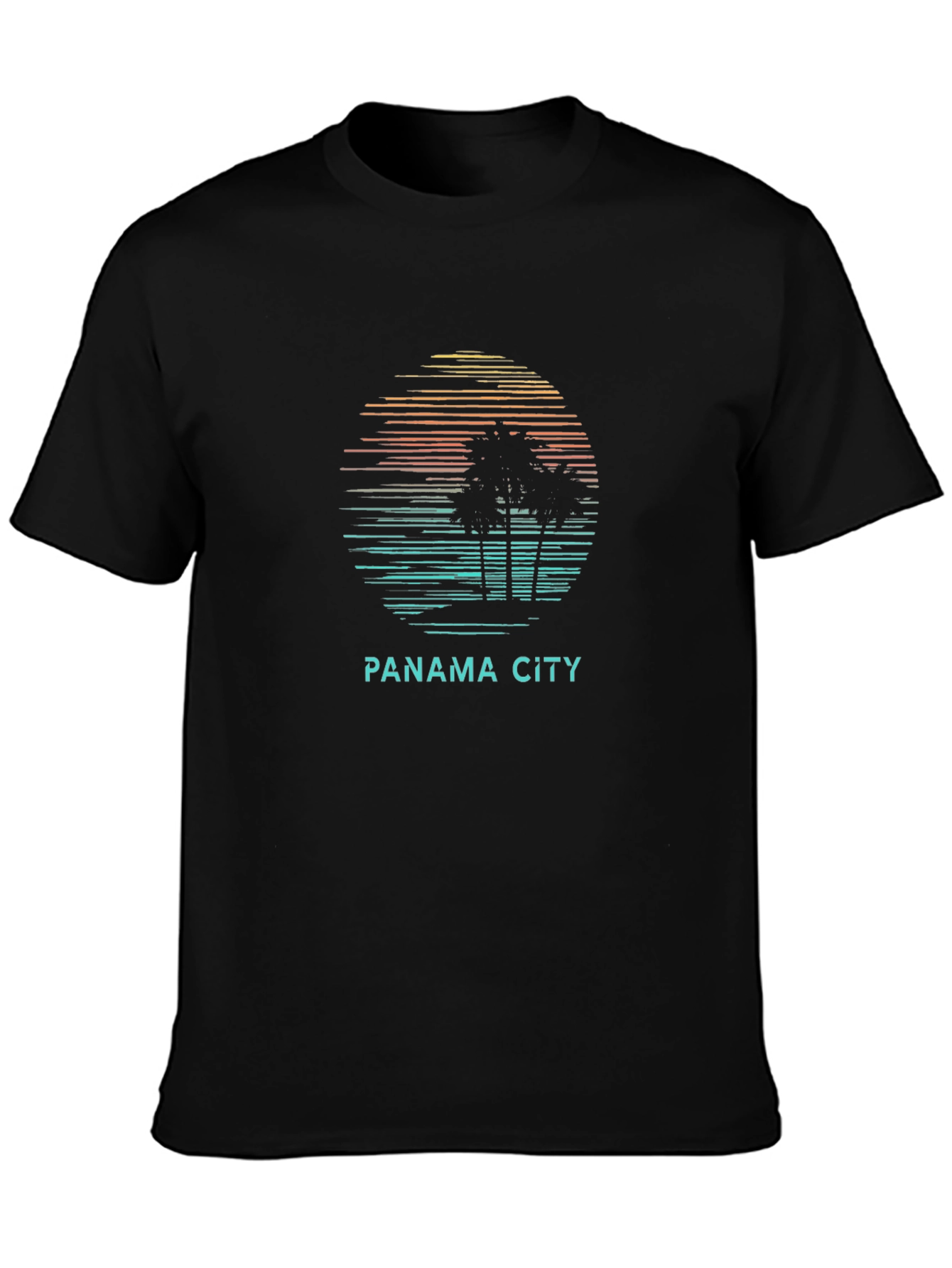 Panama City Palm Tree Sunset Graphic T-Shirt