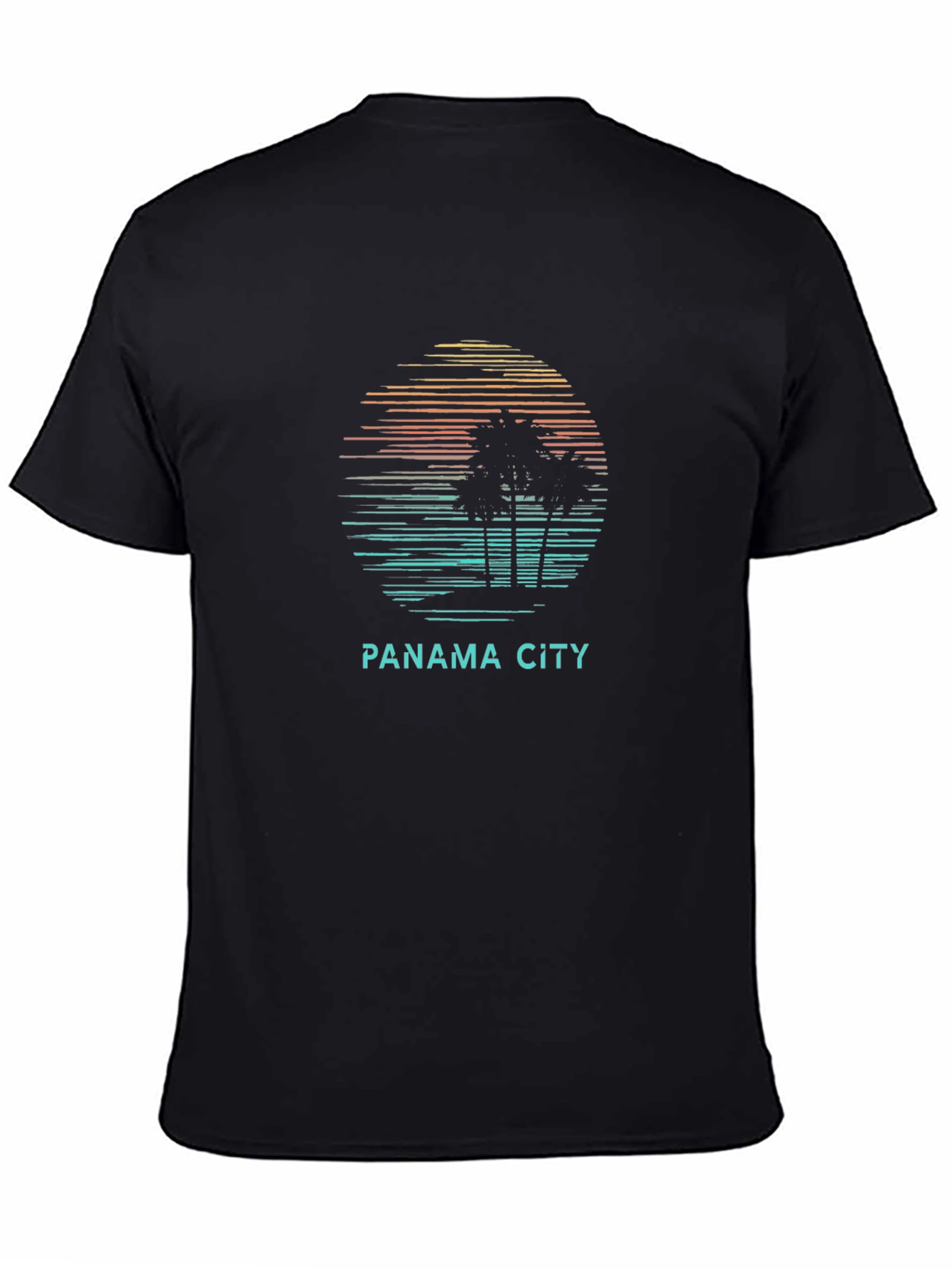 Panama City Palm Tree Sunset Graphic T-Shirt
