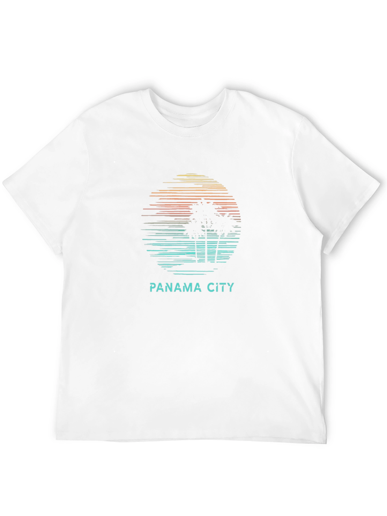 Panama City Palm Tree Sunset Graphic T-Shirt