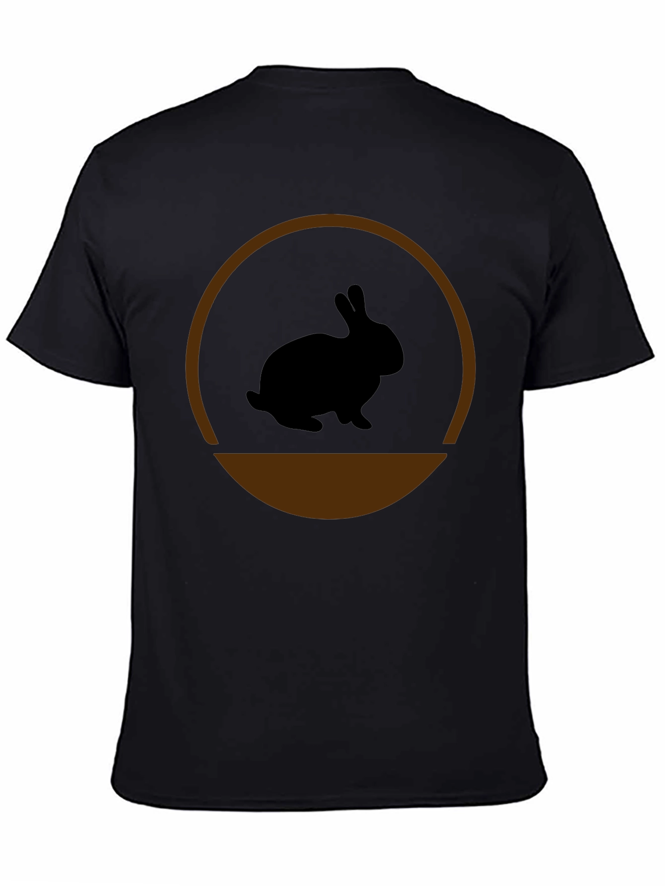Rabbit Silhouette Graphic Tee - Black Cotton Blend