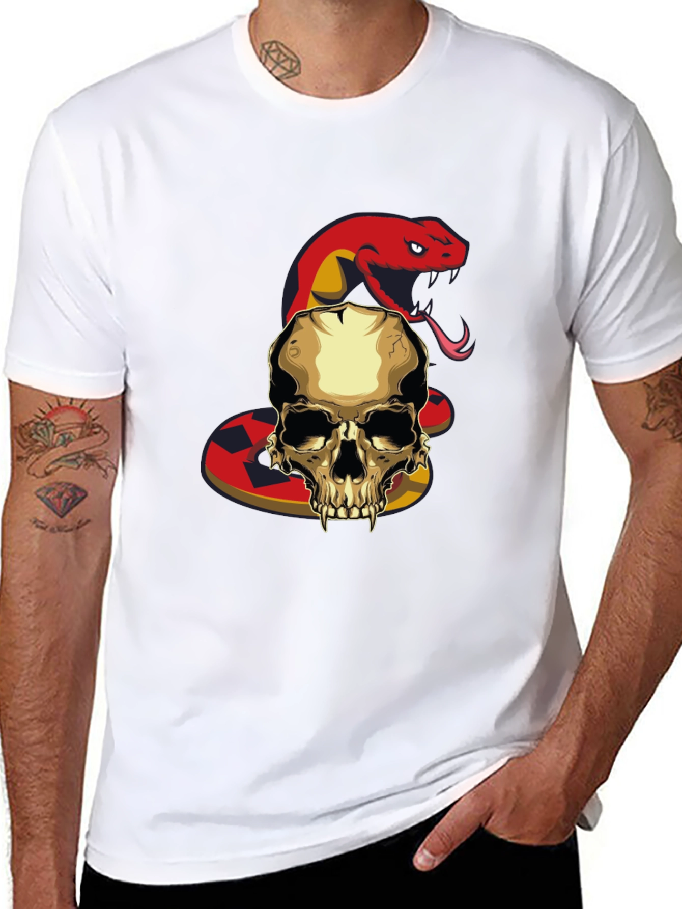 Skull and Snake Graphic T-Shirt