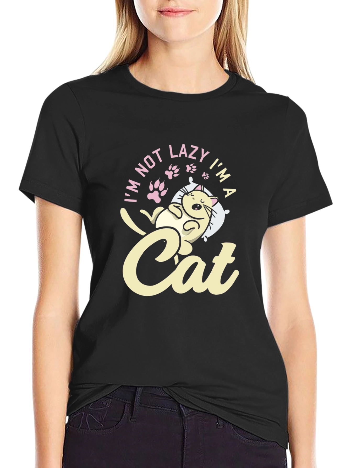 Lazy Cat T-Shirt - Funny Graphic Tee