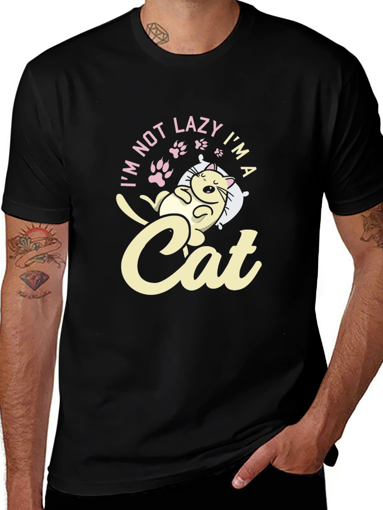 Lazy Cat T-Shirt - Funny Graphic Tee