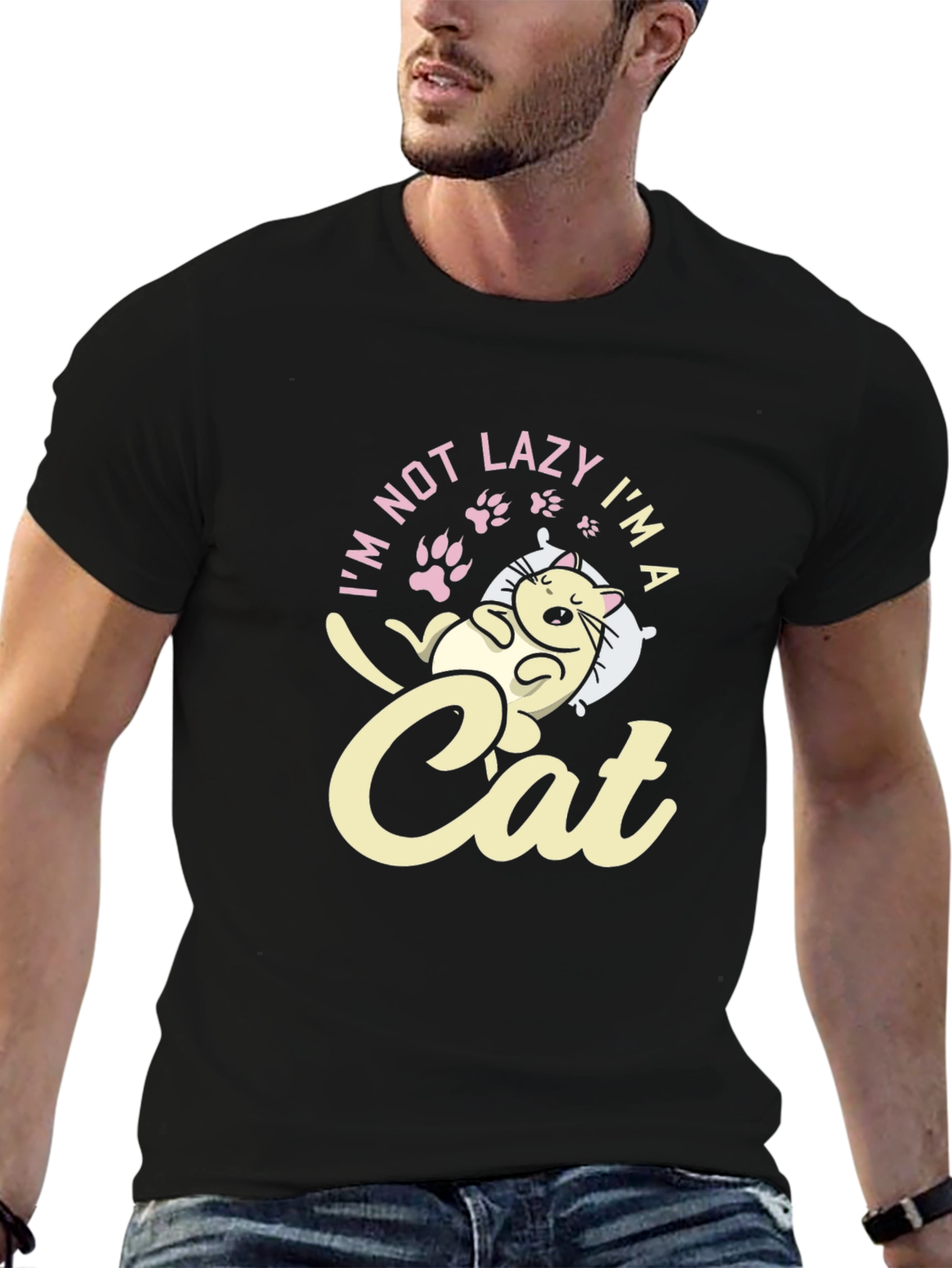 Lazy Cat T-Shirt - Funny Graphic Tee