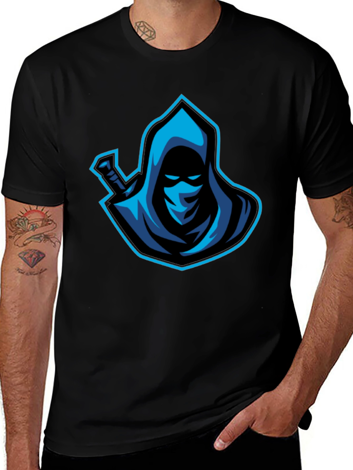 Mystic Warrior Graphic Tee - Blue Ninja Design