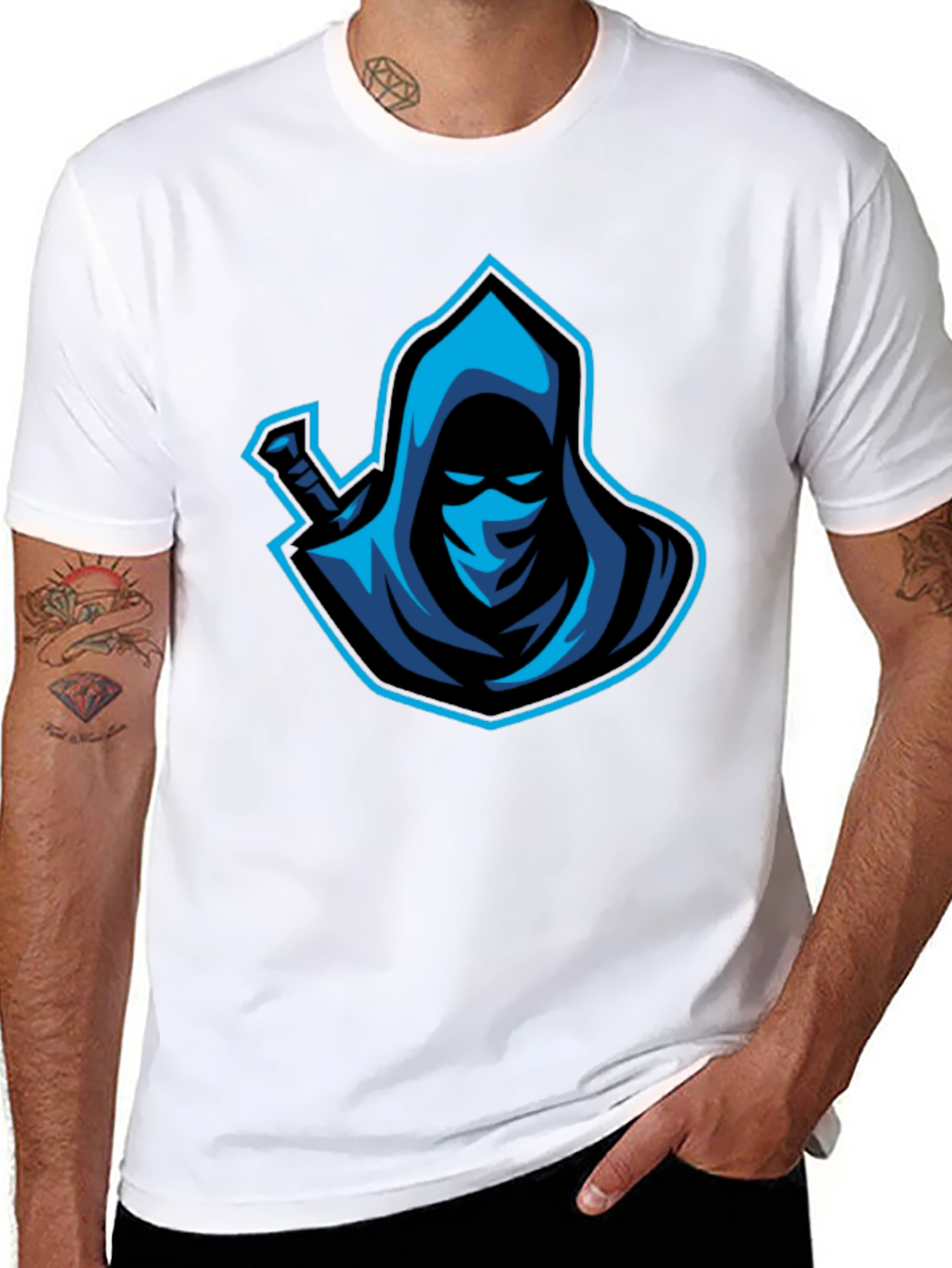 Mystic Warrior Graphic Tee - Blue Ninja Design