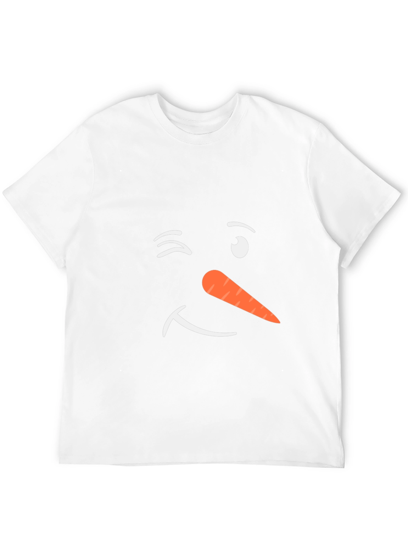 Winking Snowman Face Black T-Shirt