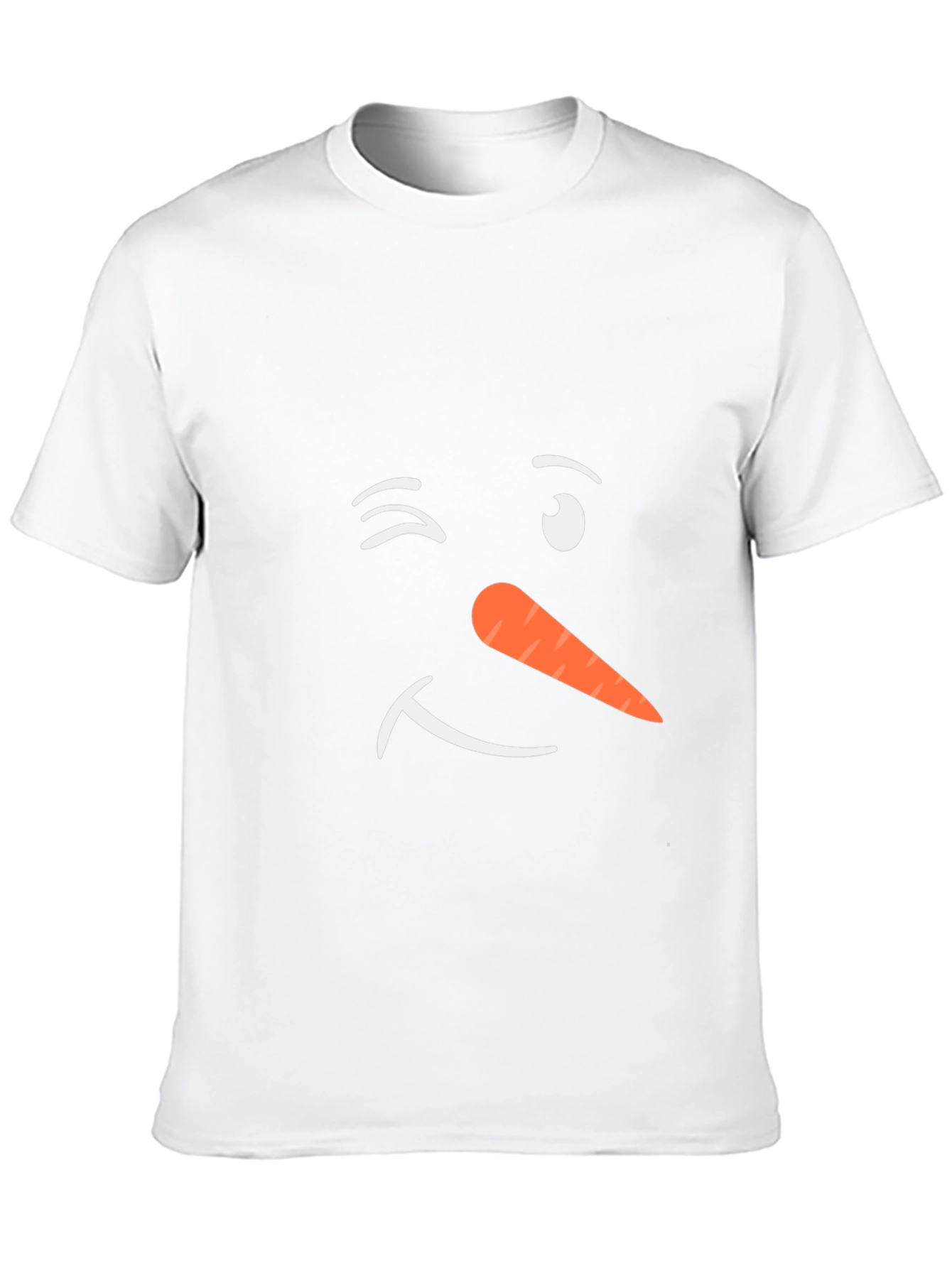 Winking Snowman Face Black T-Shirt