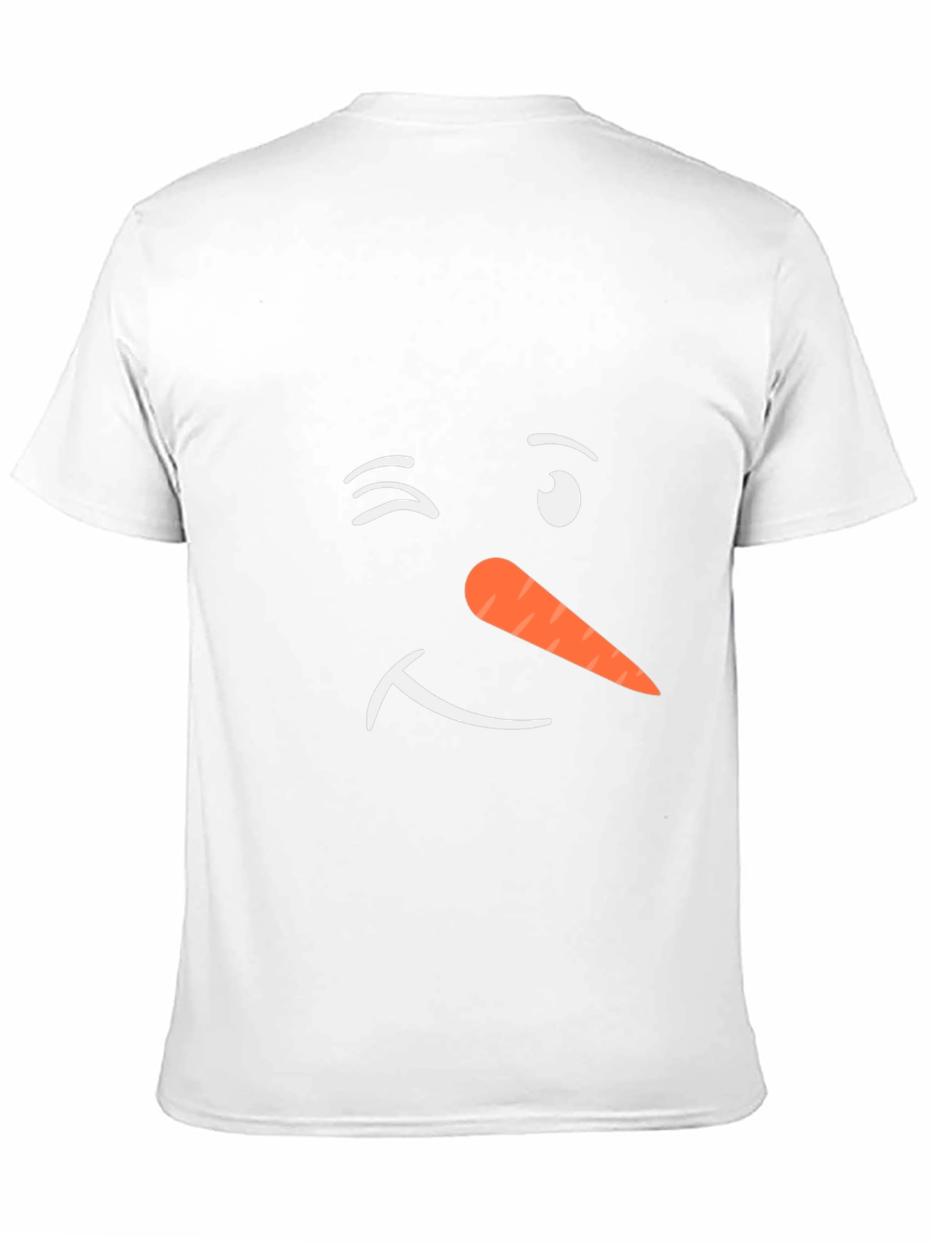Winking Snowman Face Black T-Shirt