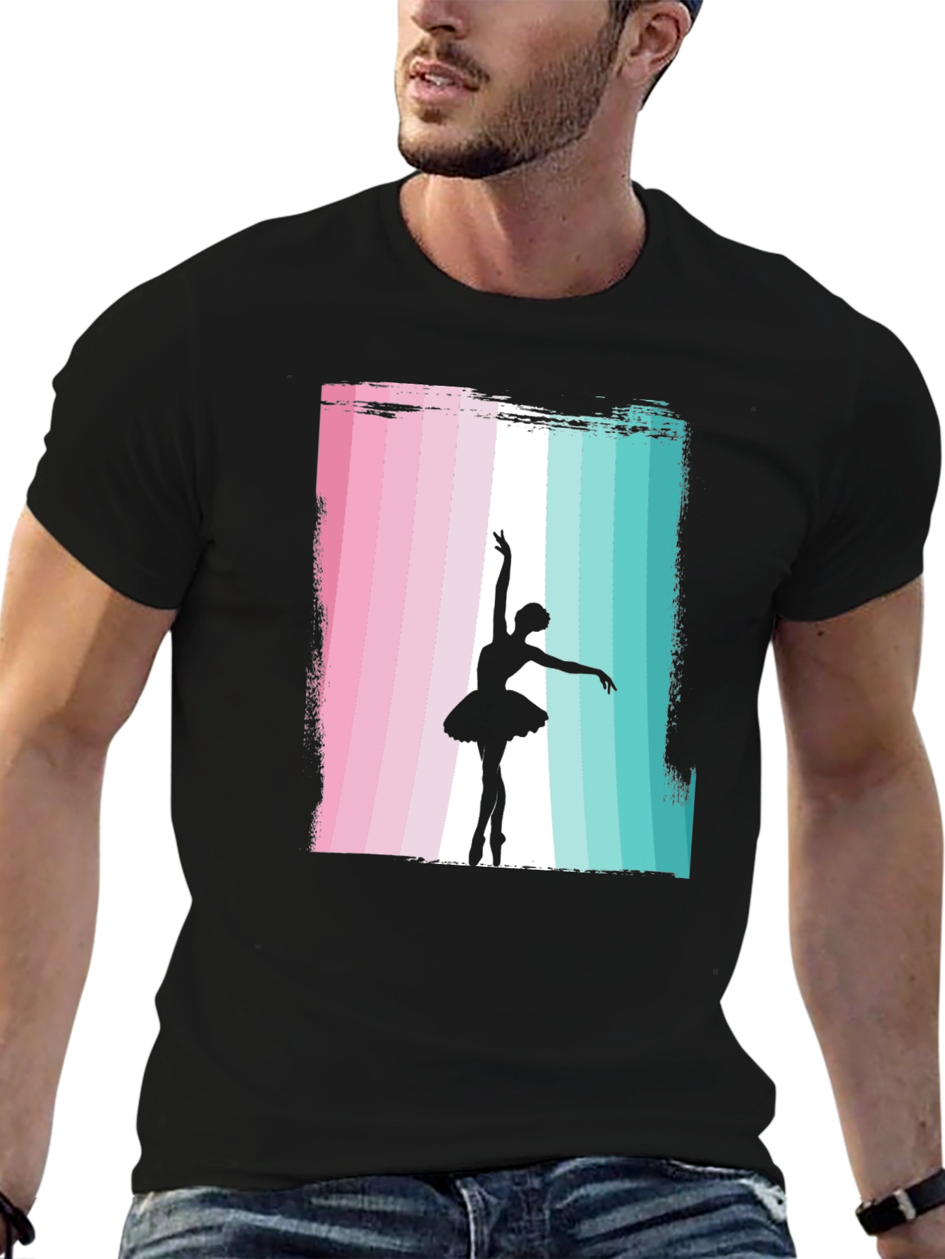 Ballerina Silhouette Graphic Tee - Stylish Dance Shirt