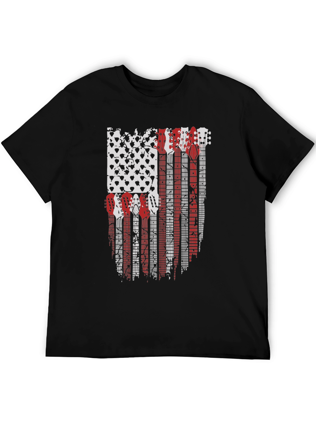 Guitar American Flag Graphic T-Shirt