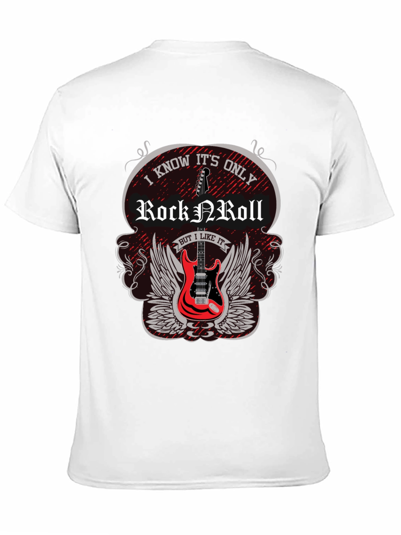 Rock N Roll Guitar Graphic Tee - Black