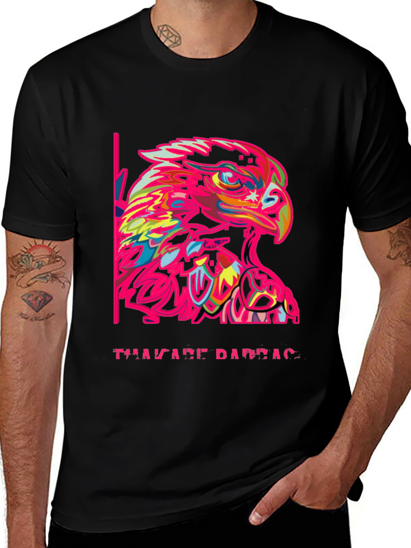 Bold Eagle Graphic Tee - Mens Black T-Shirt
