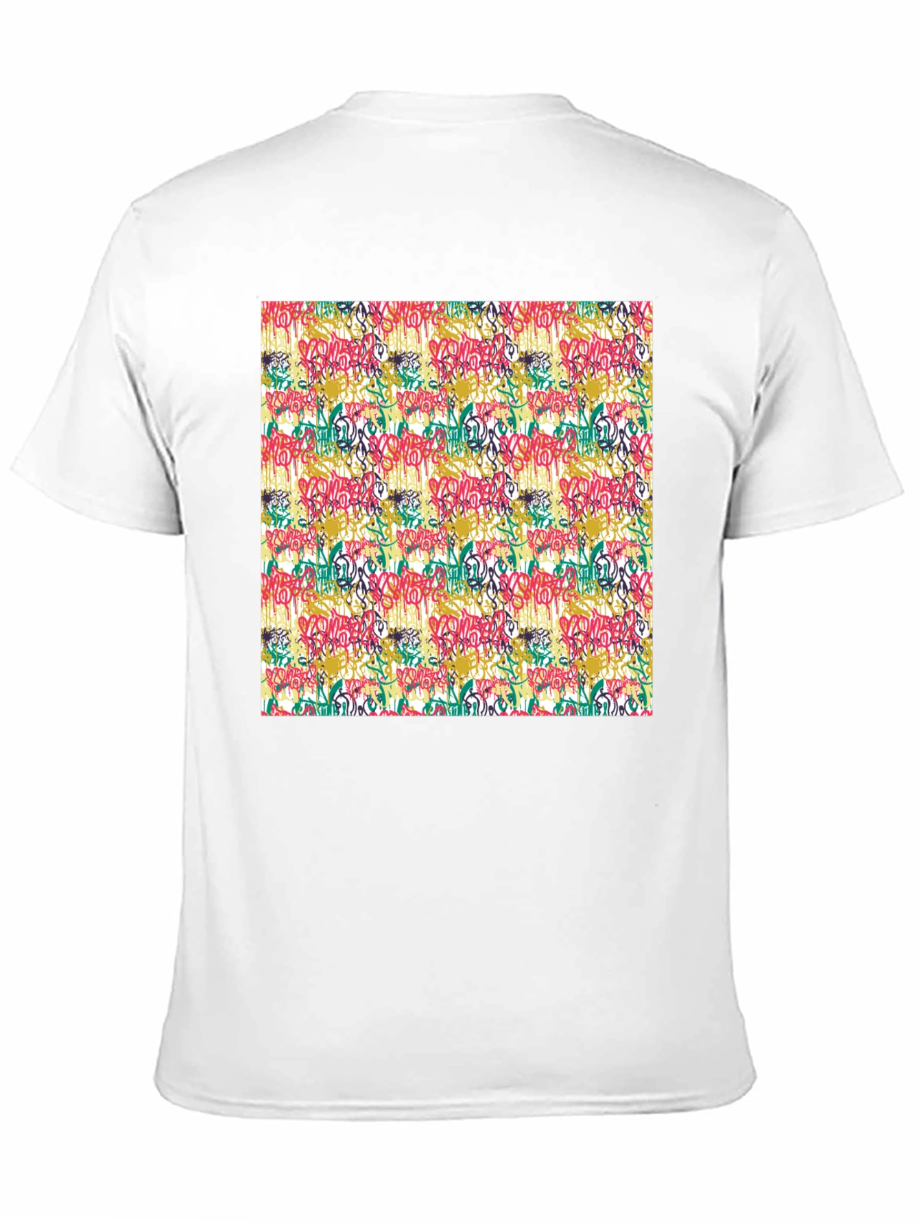 Graffiti Print Black Crew Neck T-Shirt