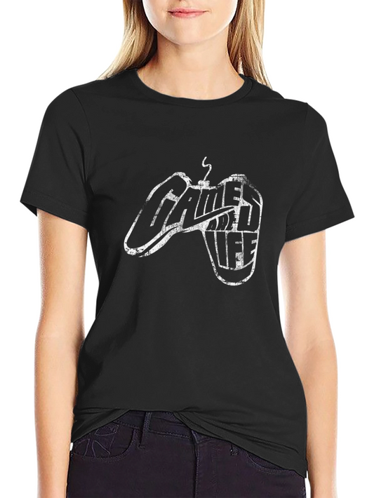 Gamer Life Black Graphic Tee - Controller Design