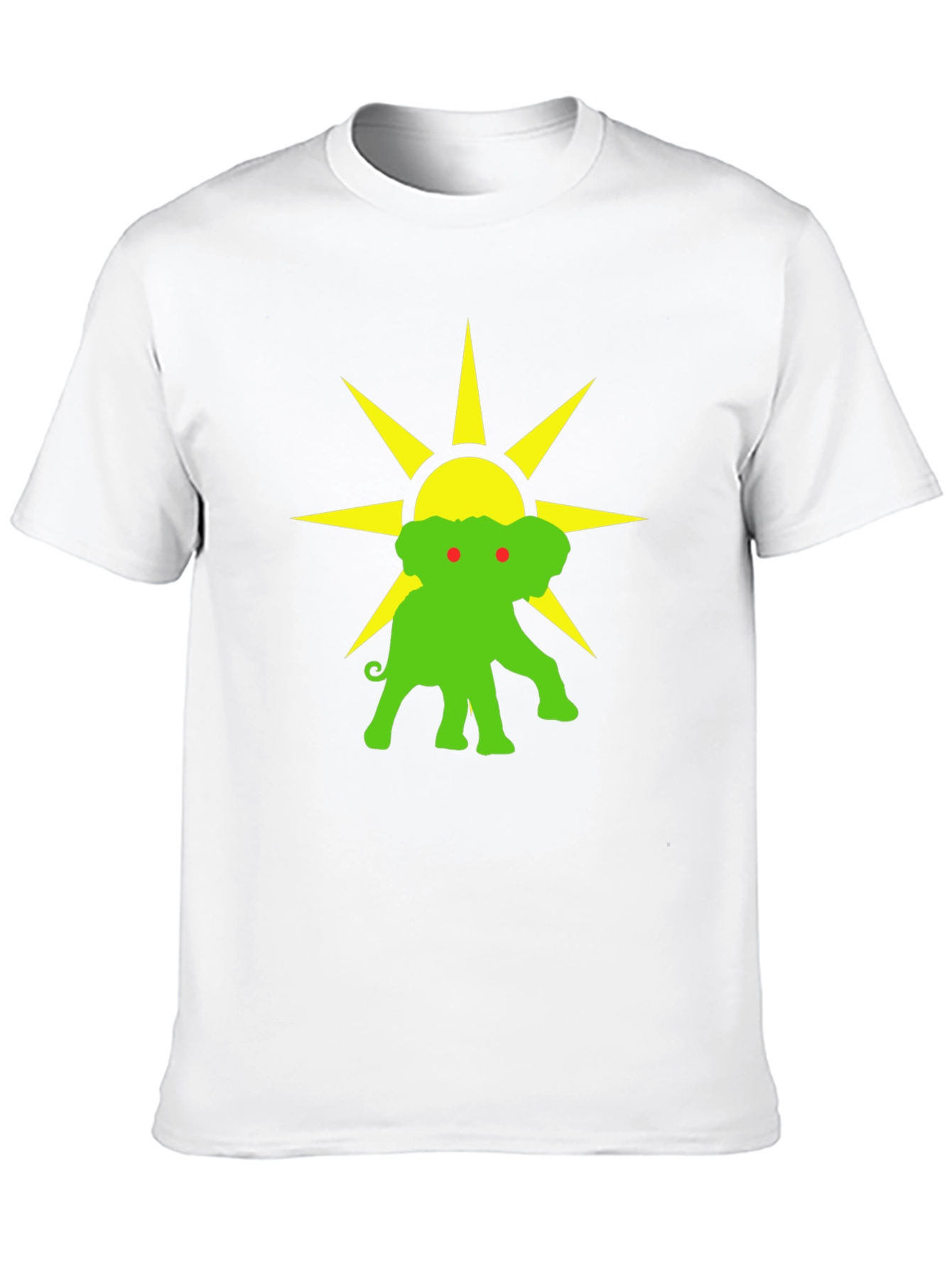 Elephant Sun Graphic Tee - Black Cotton T-Shirt
