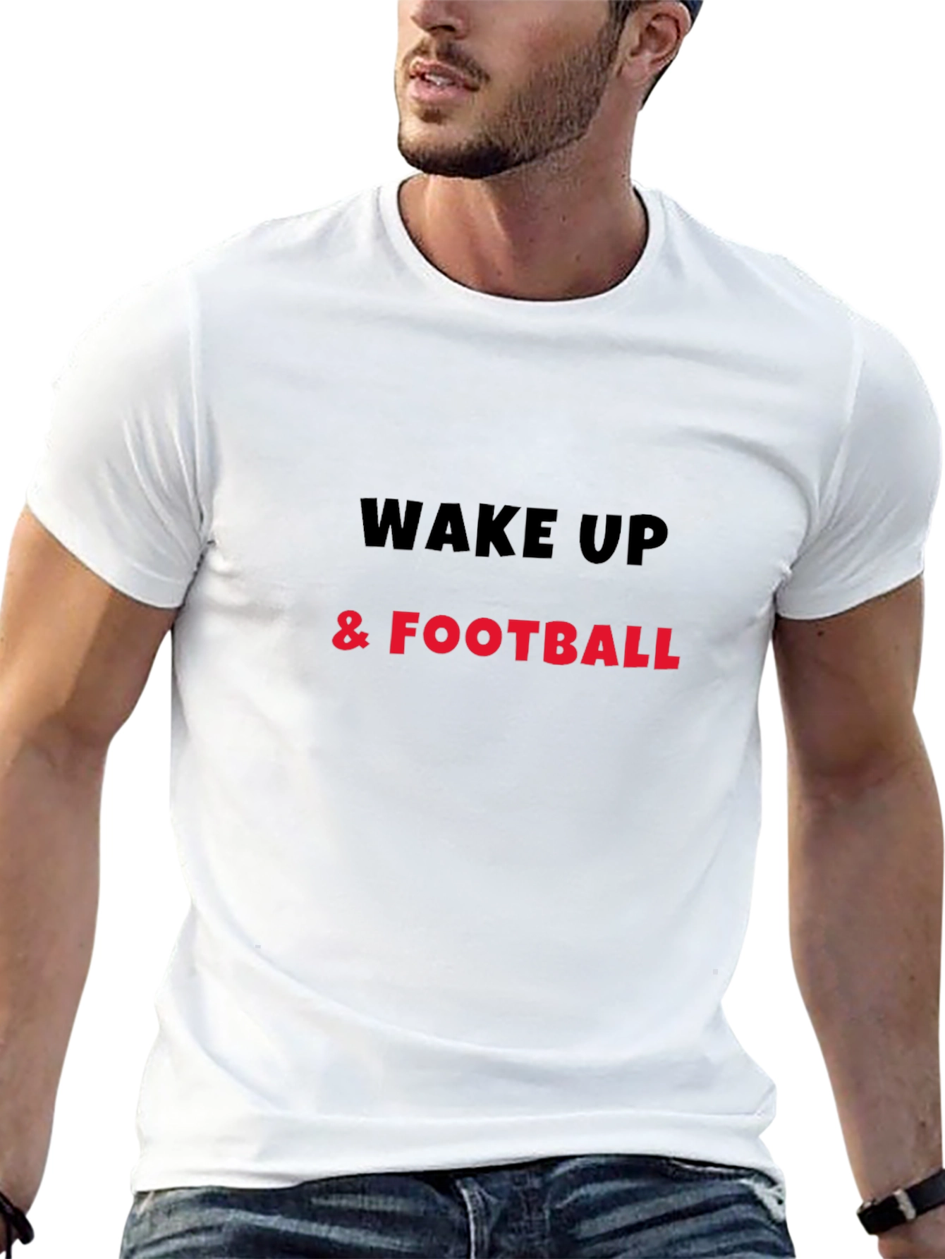 Wake Up & Football Black Graphic Tee