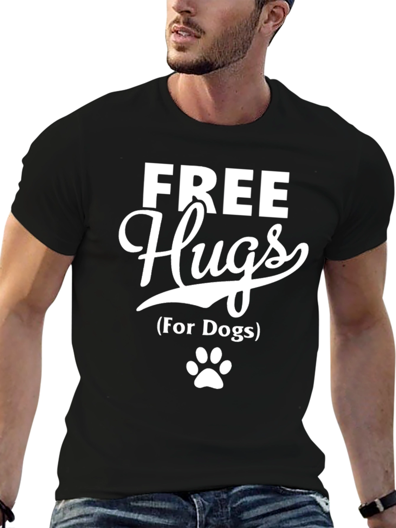 Free Hugs (For Dogs) Black T-Shirt