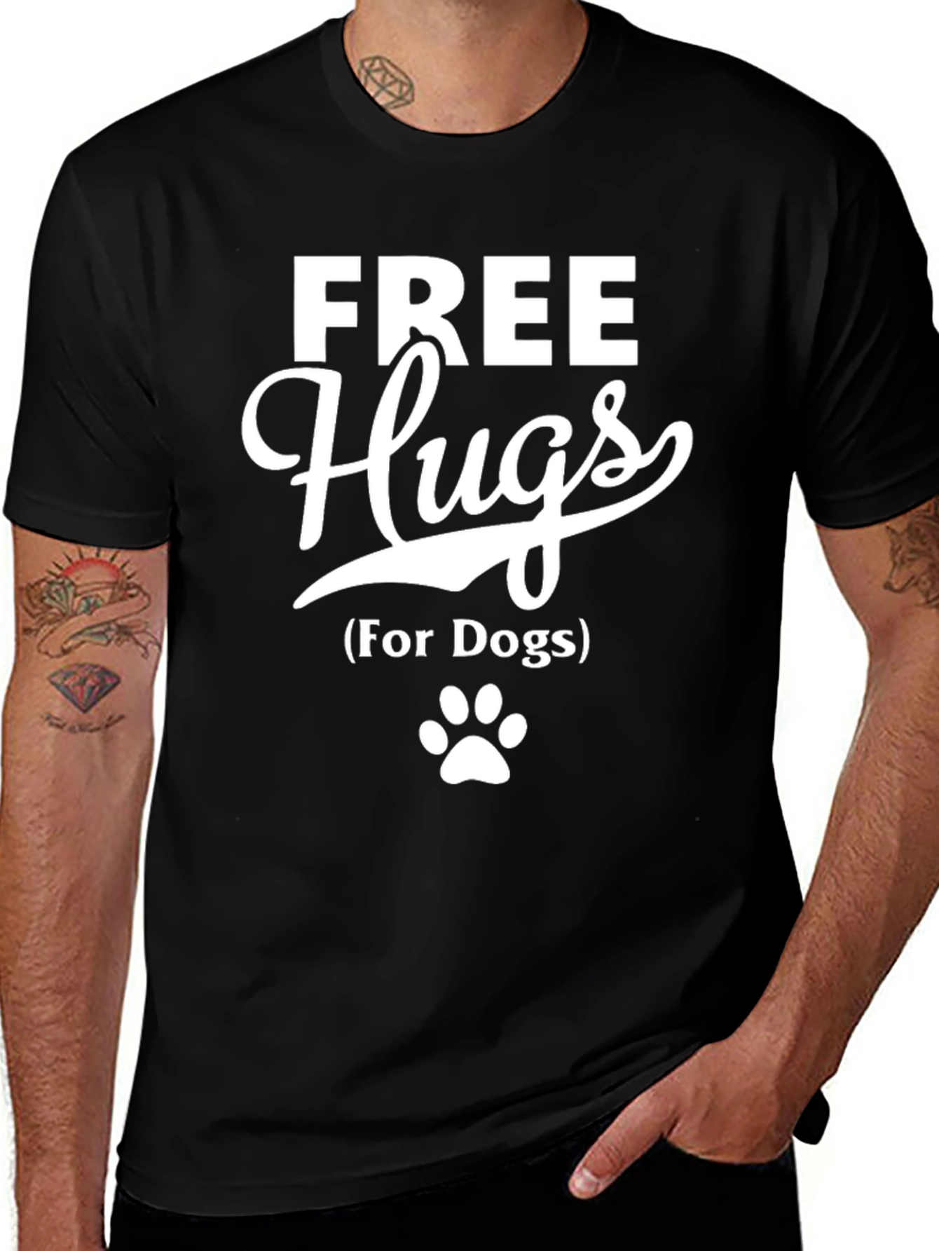 Free Hugs (For Dogs) Black T-Shirt