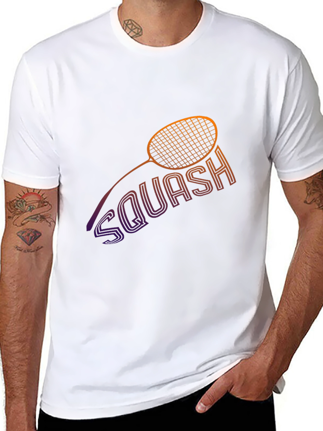 Squash Racket Graphic Tee - Sporty Style