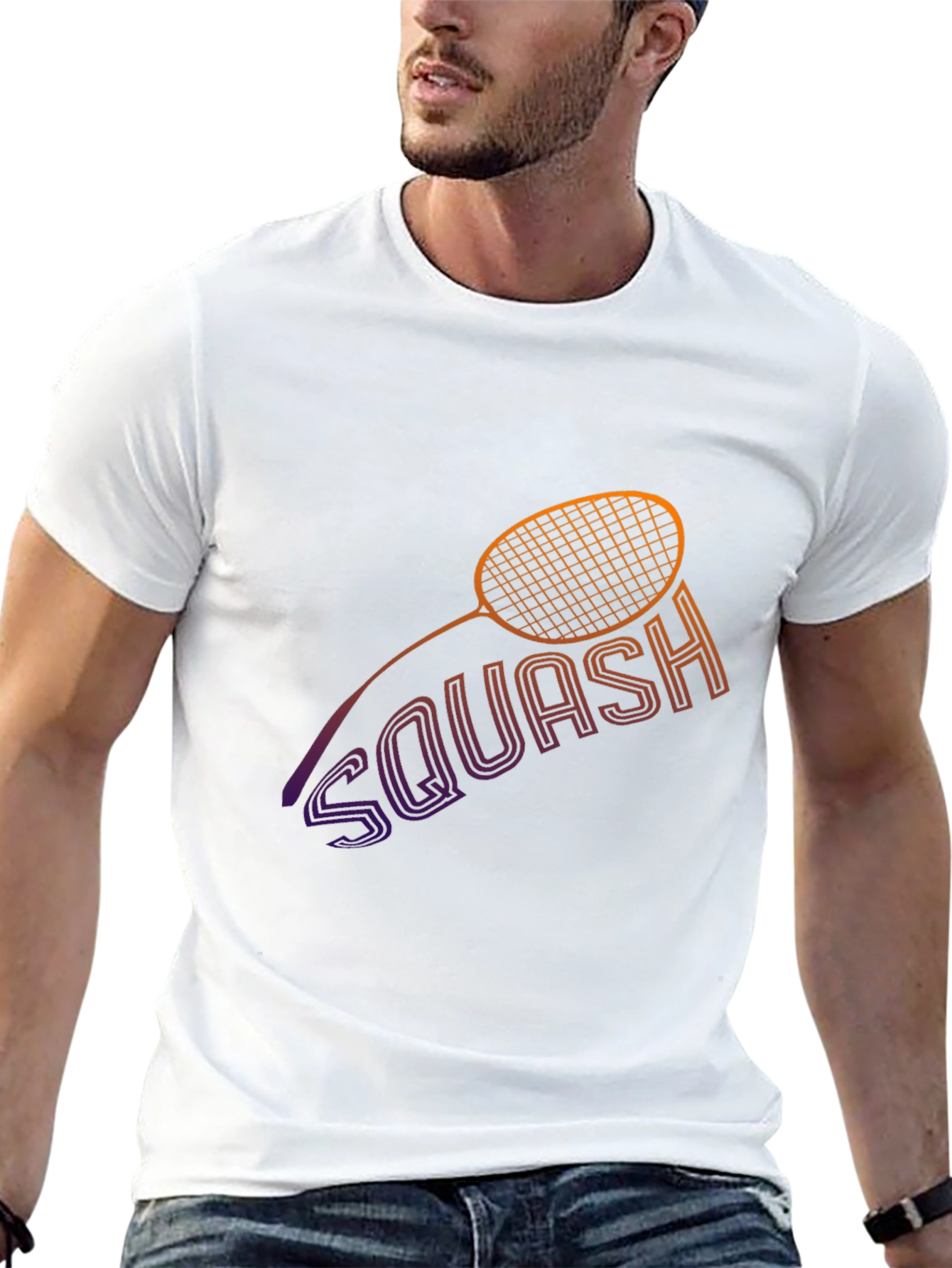 Squash Racket Graphic Tee - Sporty Style