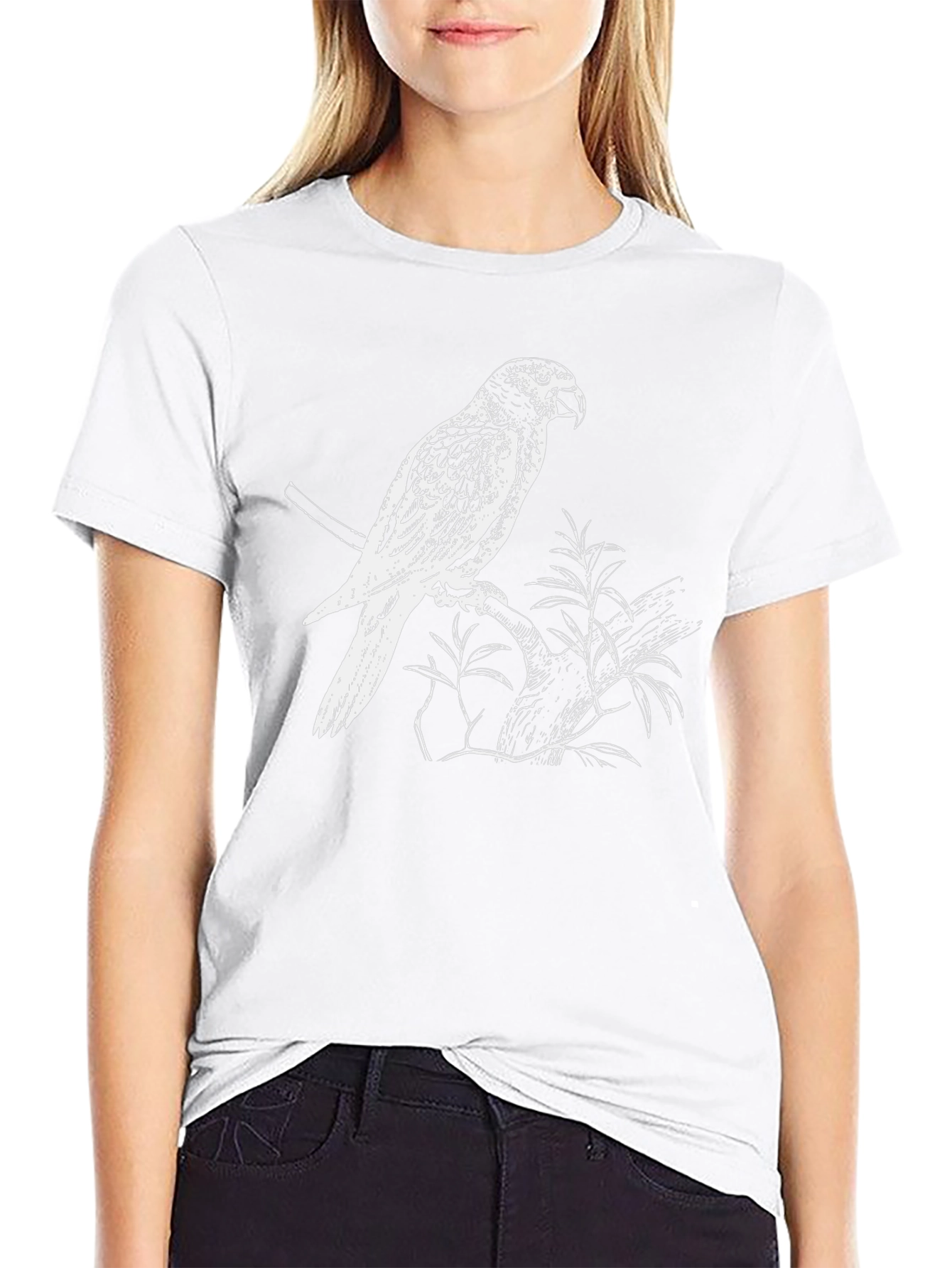 Parrot Graphic Tee - Black Cotton Casual Shirt