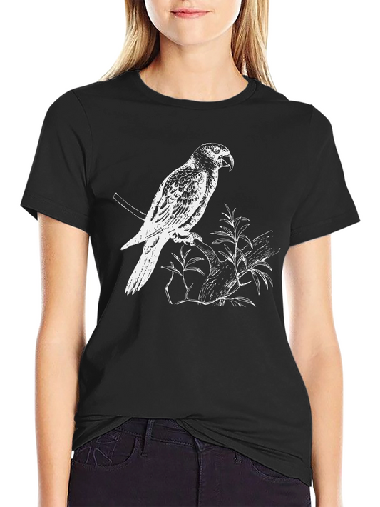 Parrot Graphic Tee - Black Cotton Casual Shirt