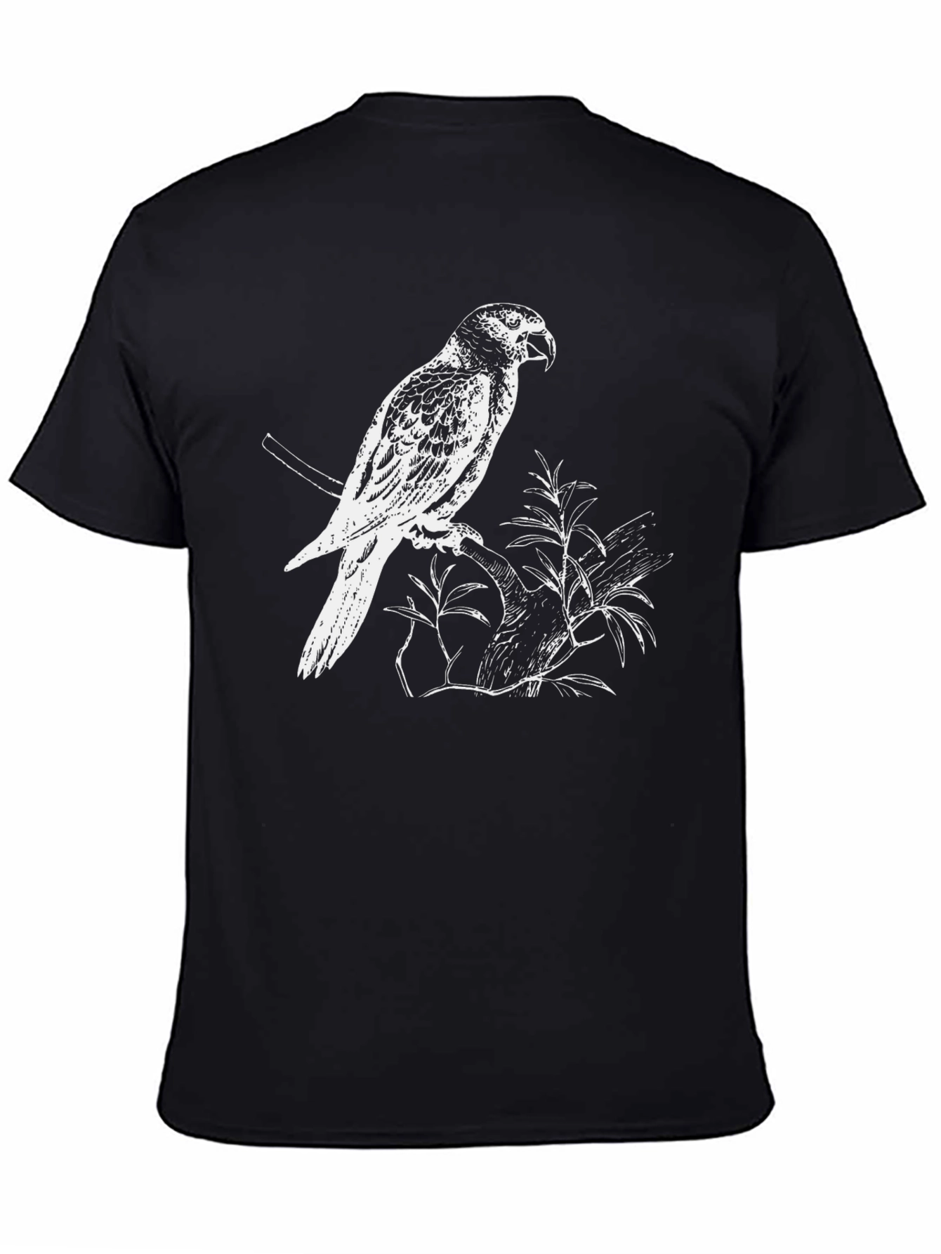 Parrot Graphic Tee - Black Cotton Casual Shirt