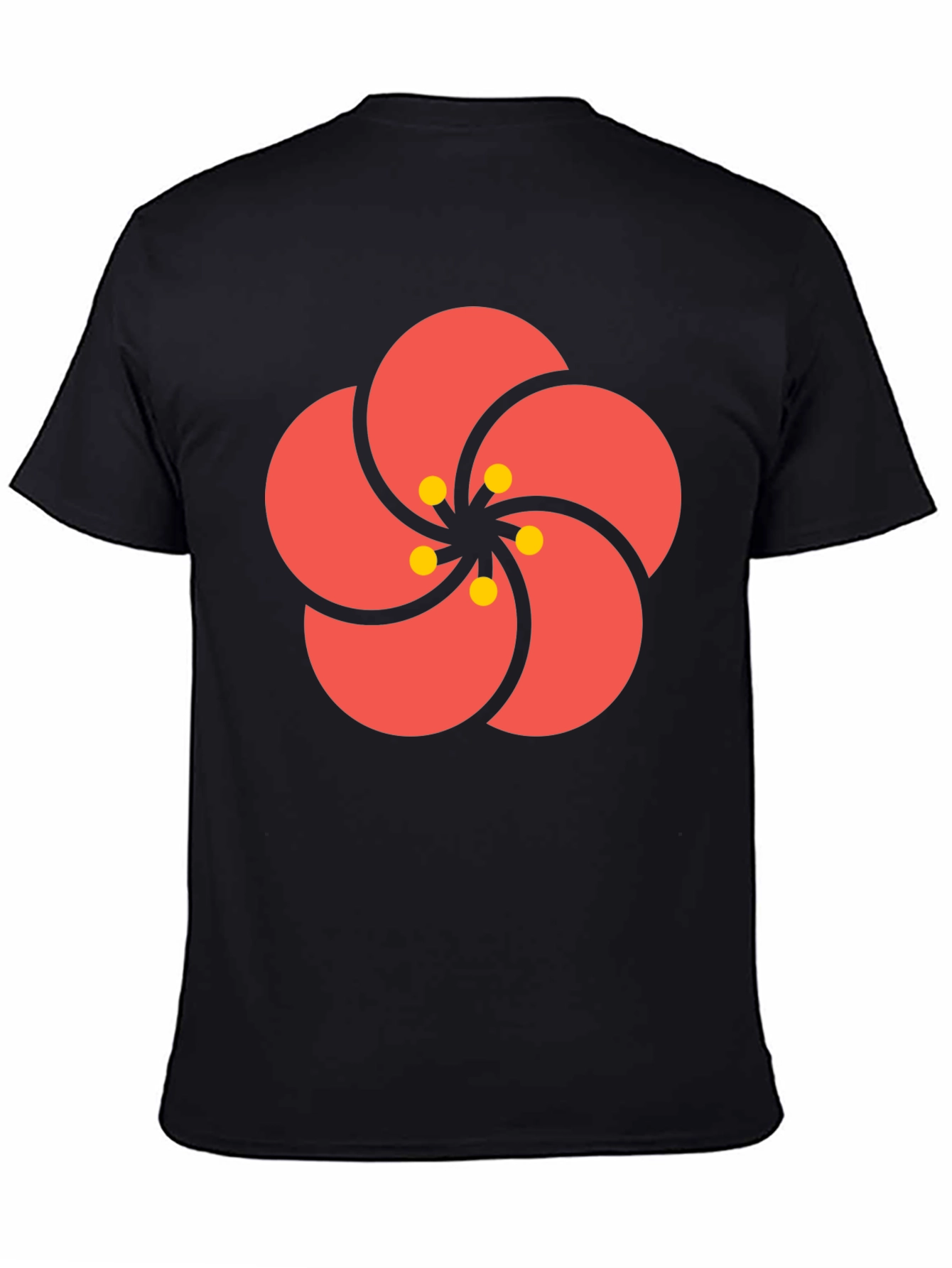 Stylish Black Tee with Floral Print