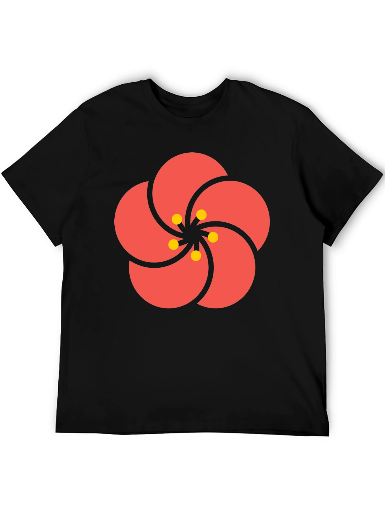 Stylish Black Tee with Floral Print