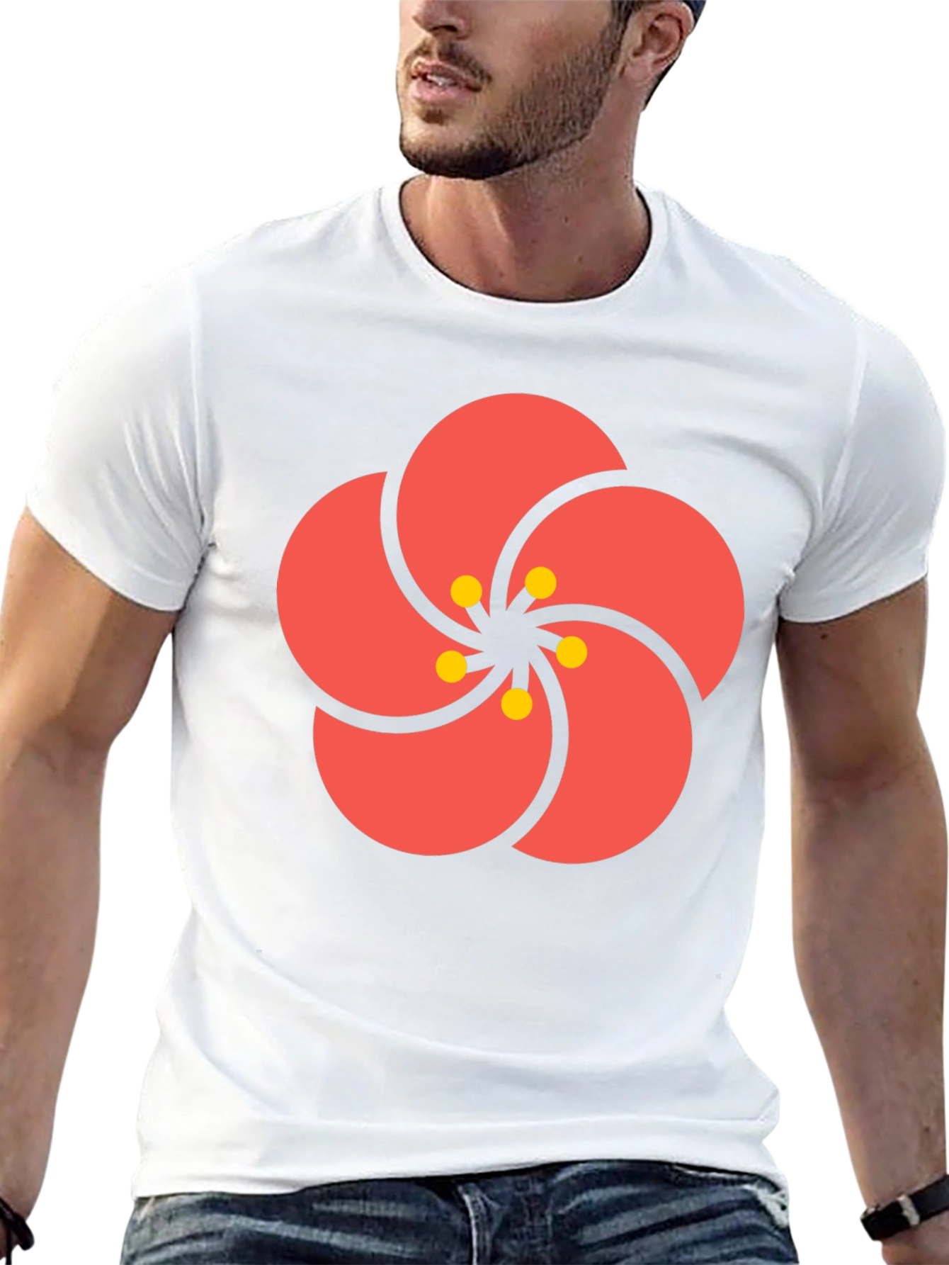Stylish Black Tee with Floral Print