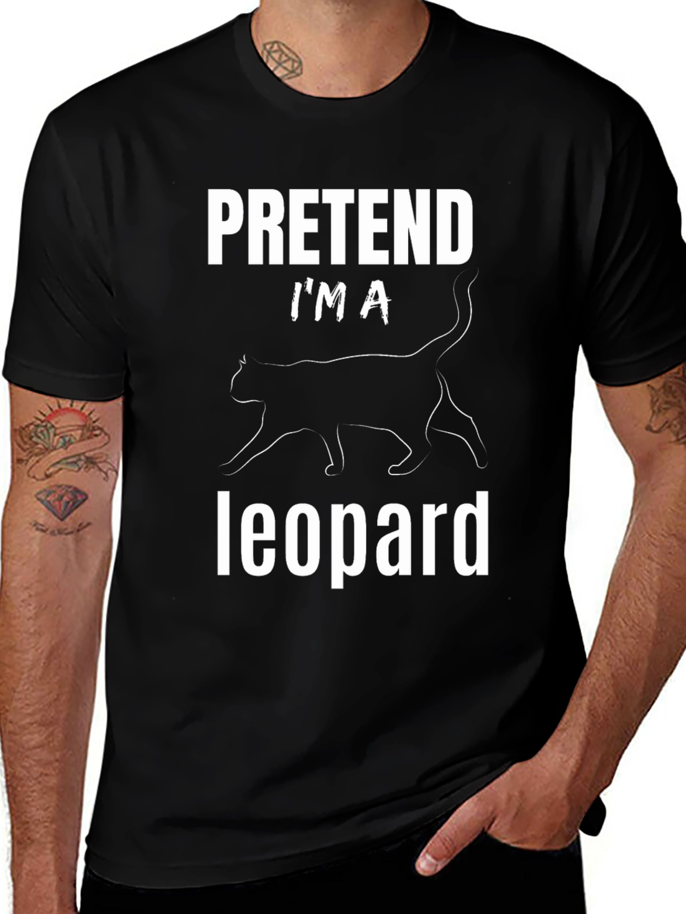 Pretend Im A Leopard Funny Graphic Tee