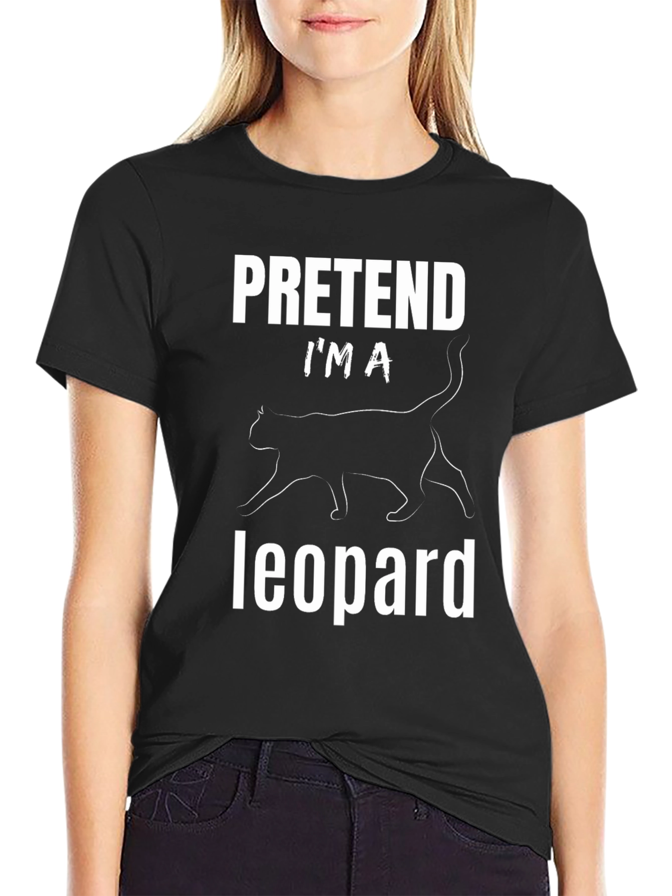 Pretend Im A Leopard Funny Graphic Tee