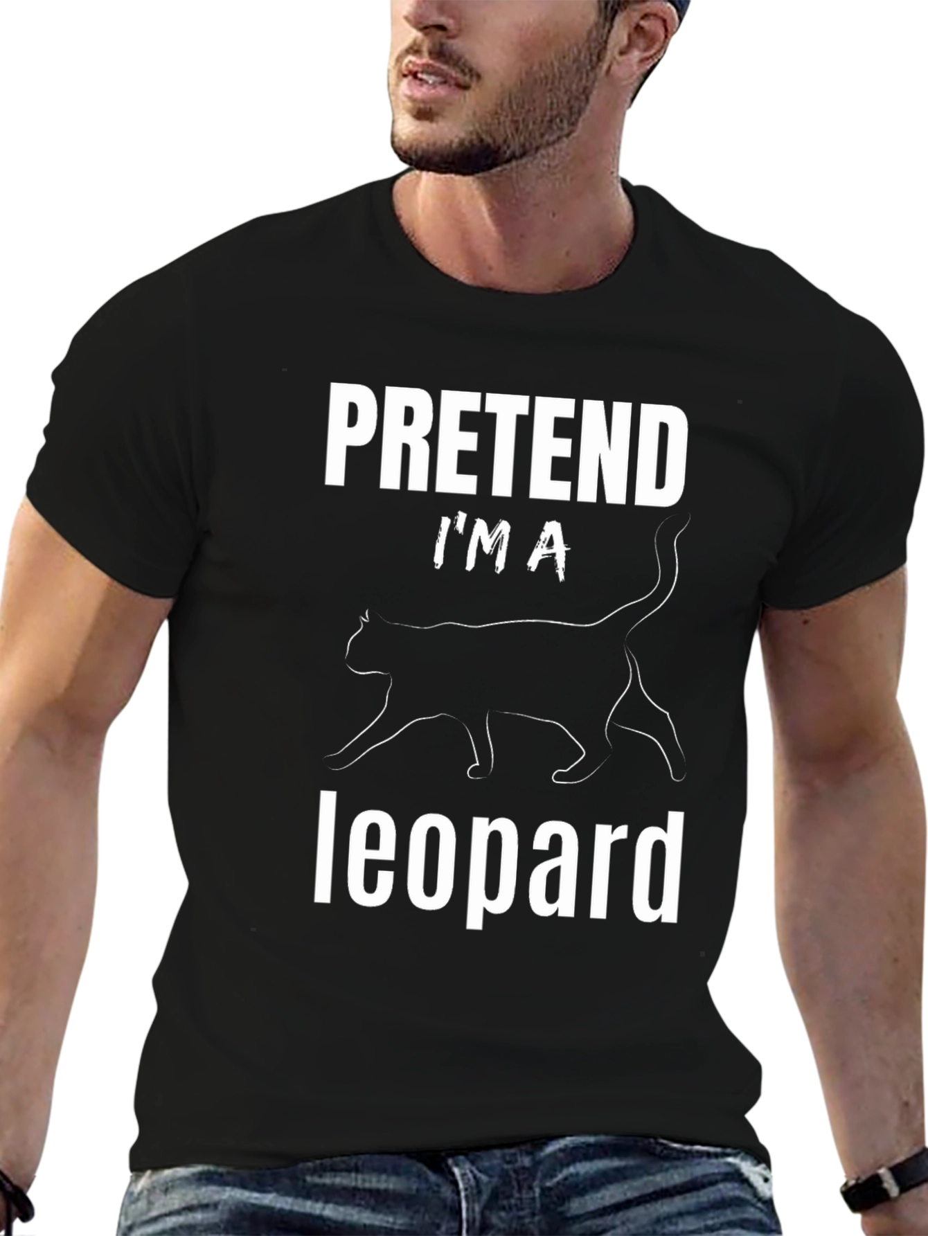 Pretend Im A Leopard Funny Graphic Tee