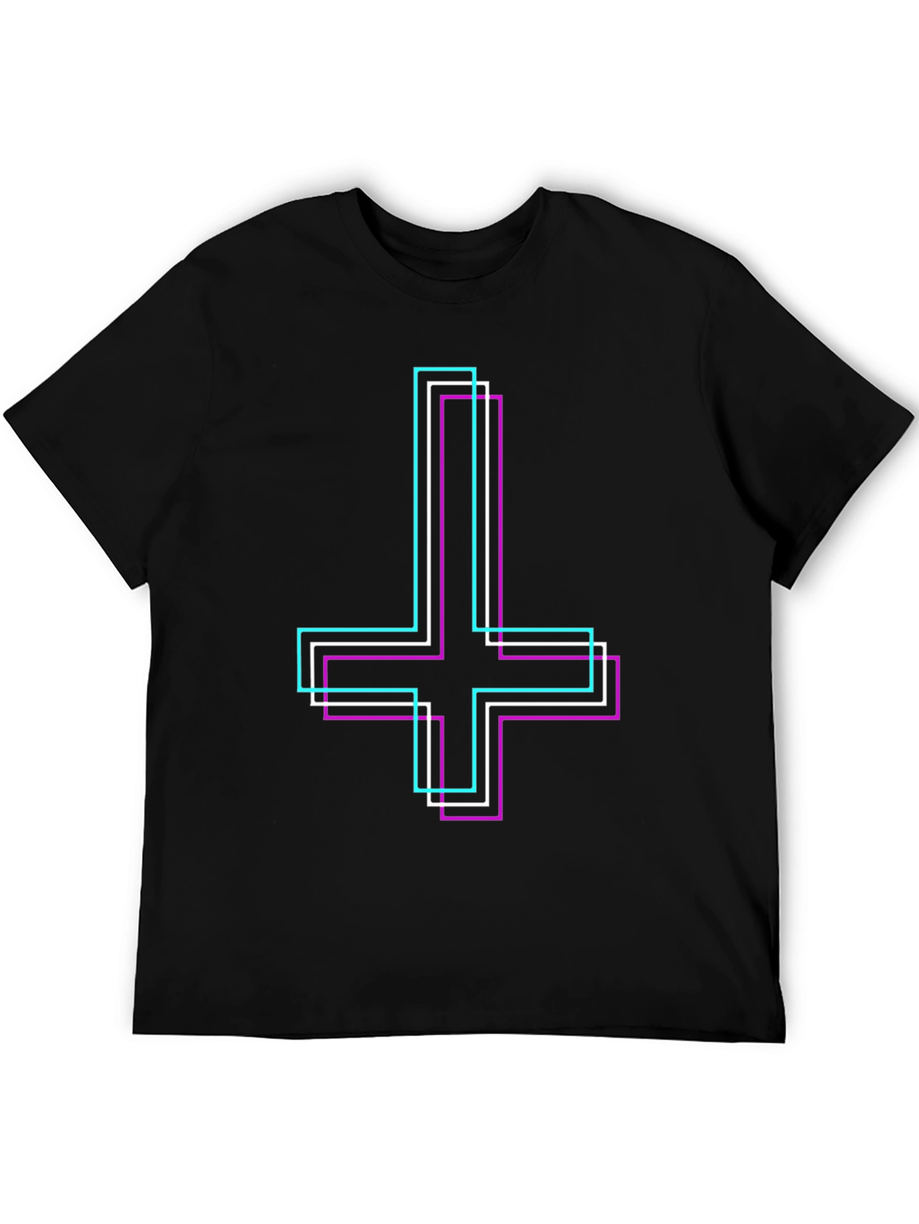 Inverted Cross Graphic Tee - Trendy Emo Style