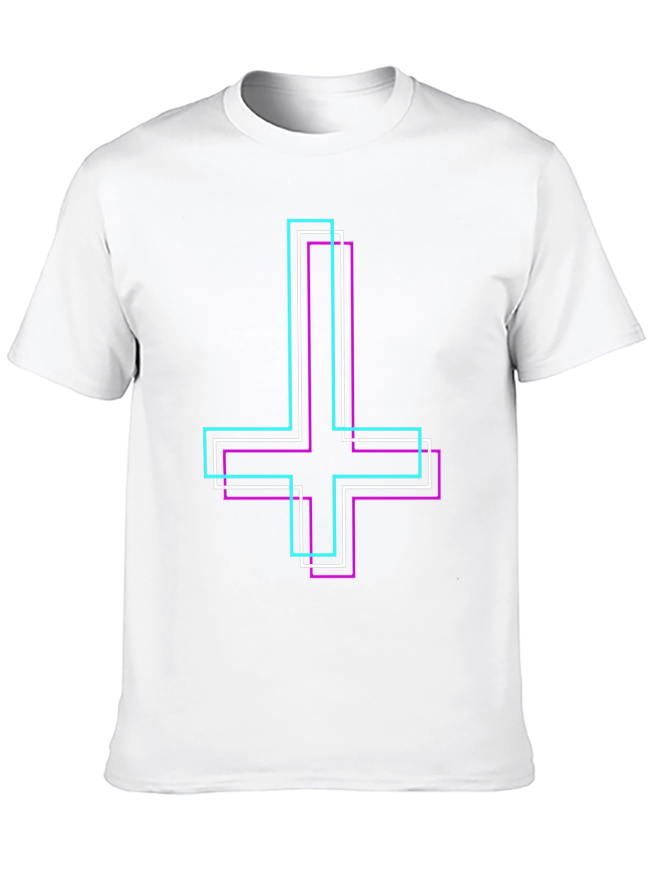 Inverted Cross Graphic Tee - Trendy Emo Style
