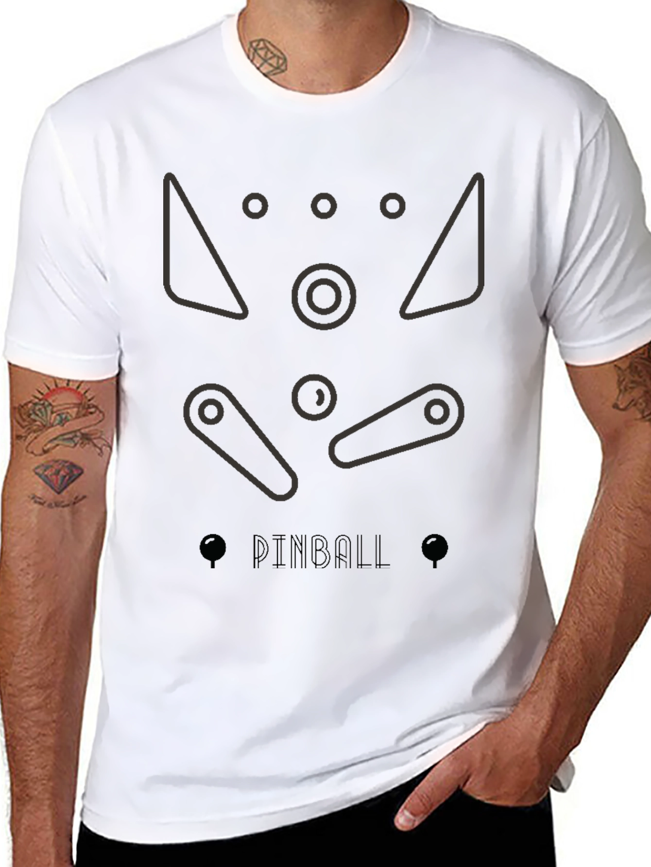 Pinball Machine Graphic Tee - Classic Game Design