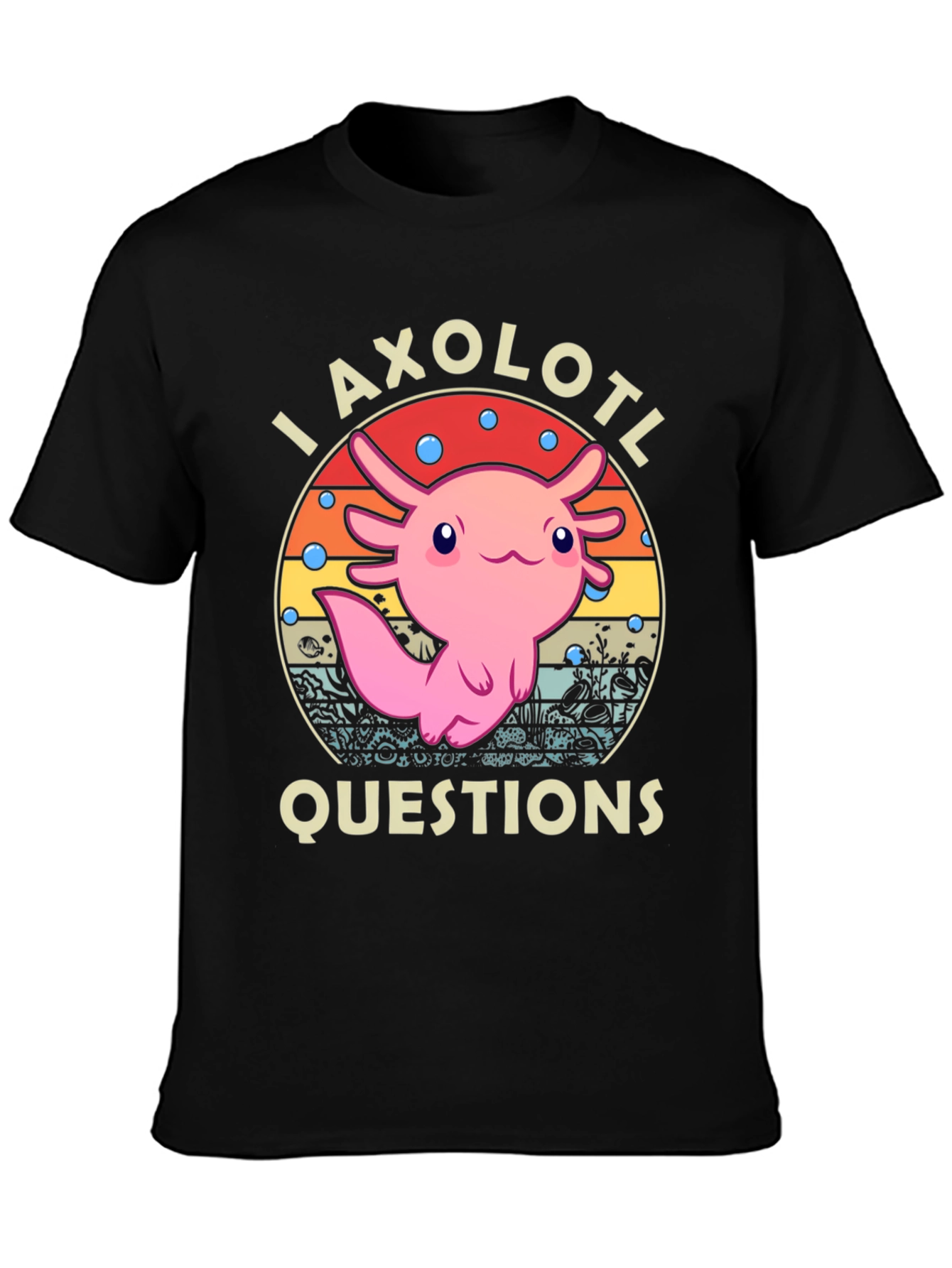 Axolotl Questions T-Shirt - Cute Amphibian Graphic Tee