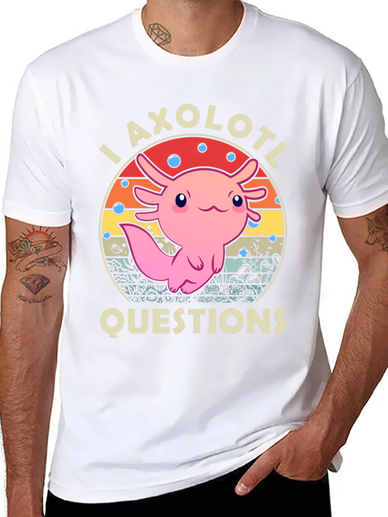 Axolotl Questions T-Shirt - Cute Amphibian Graphic Tee