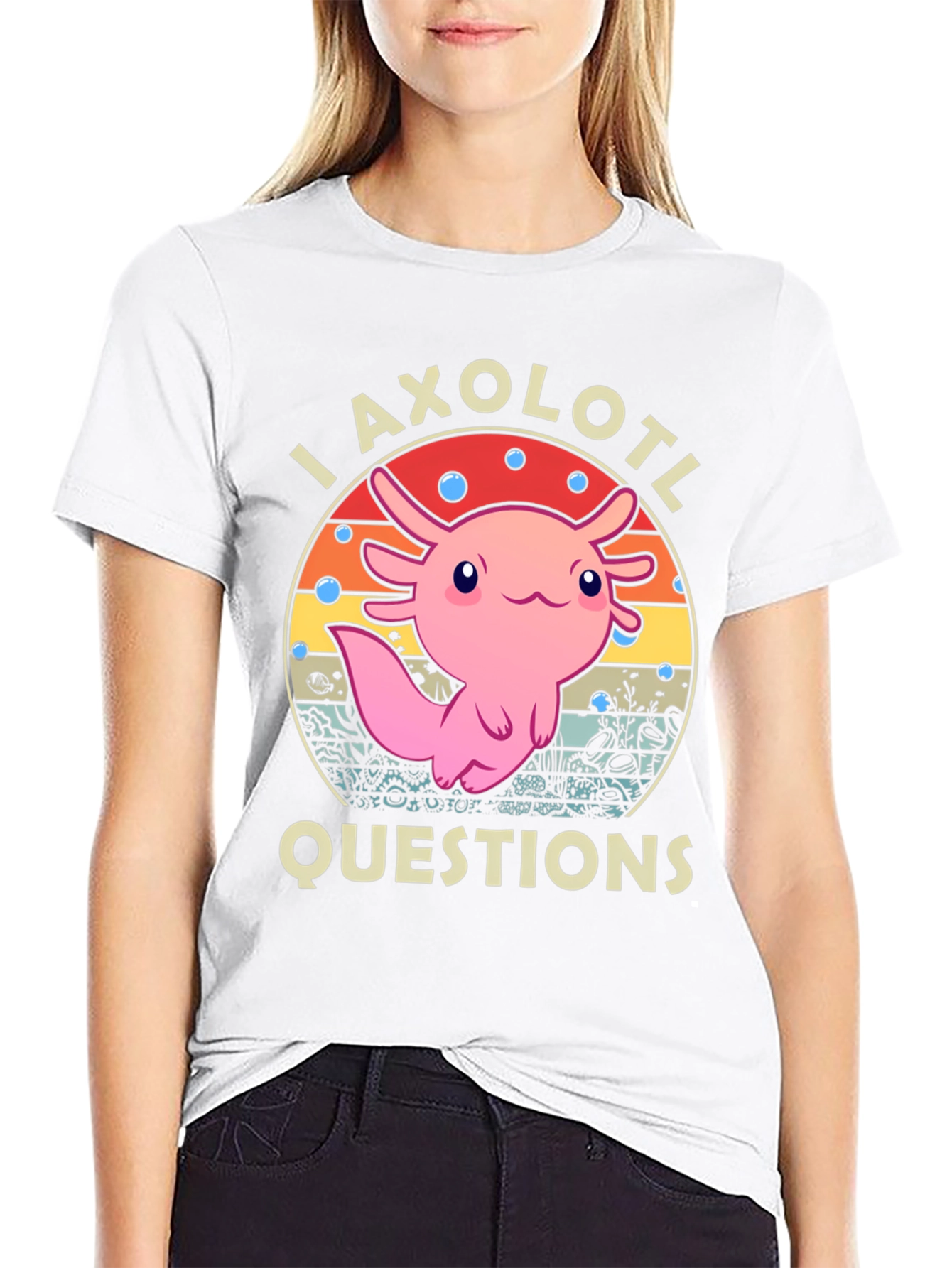 Axolotl Questions T-Shirt - Cute Amphibian Graphic Tee