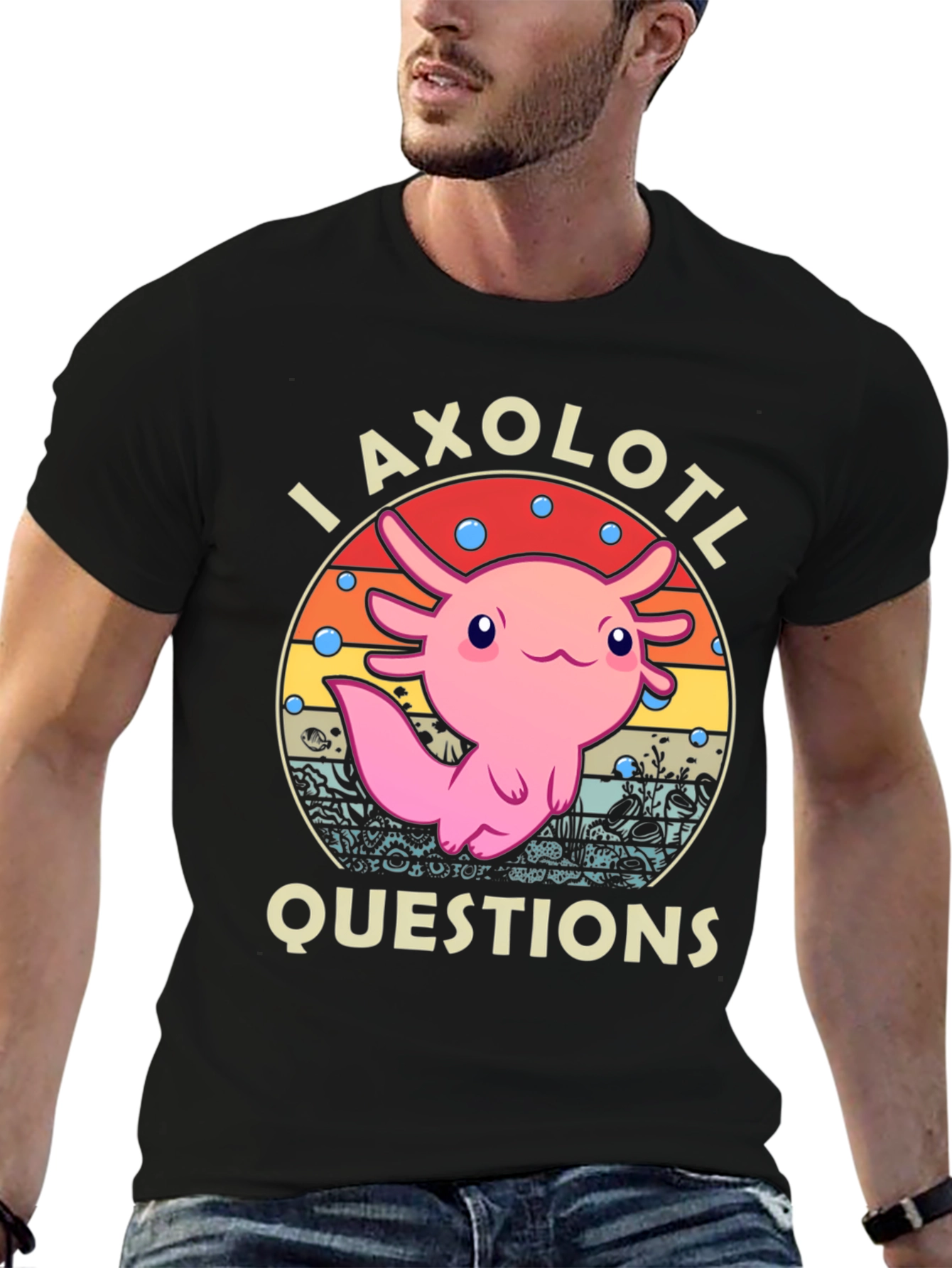 Axolotl Questions T-Shirt - Cute Amphibian Graphic Tee