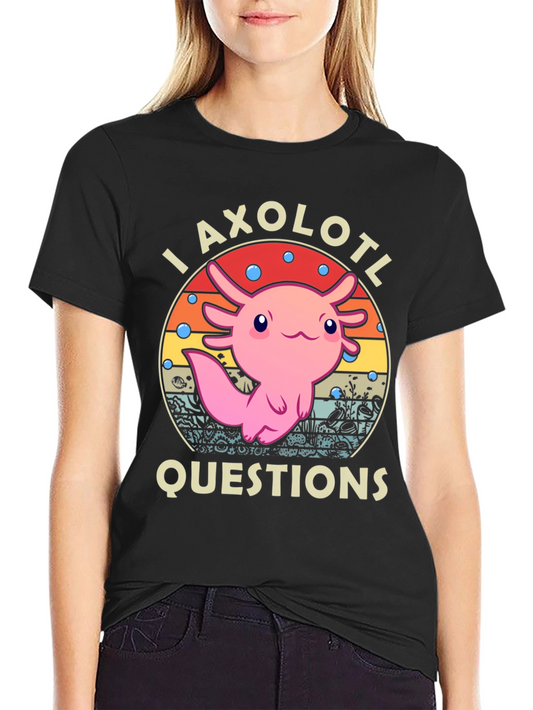 Axolotl Questions T-Shirt - Cute Amphibian Graphic Tee