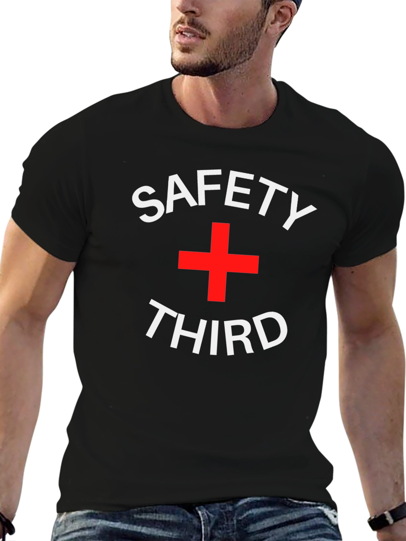 Safety Third Graphic Tee - Black Cotton T-Shirt