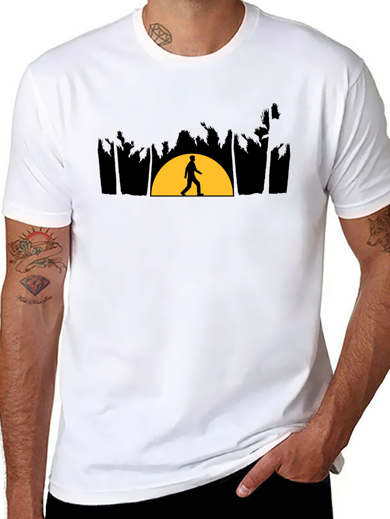 Sunset Walker Graphic Tee - Premium Cotton Blend