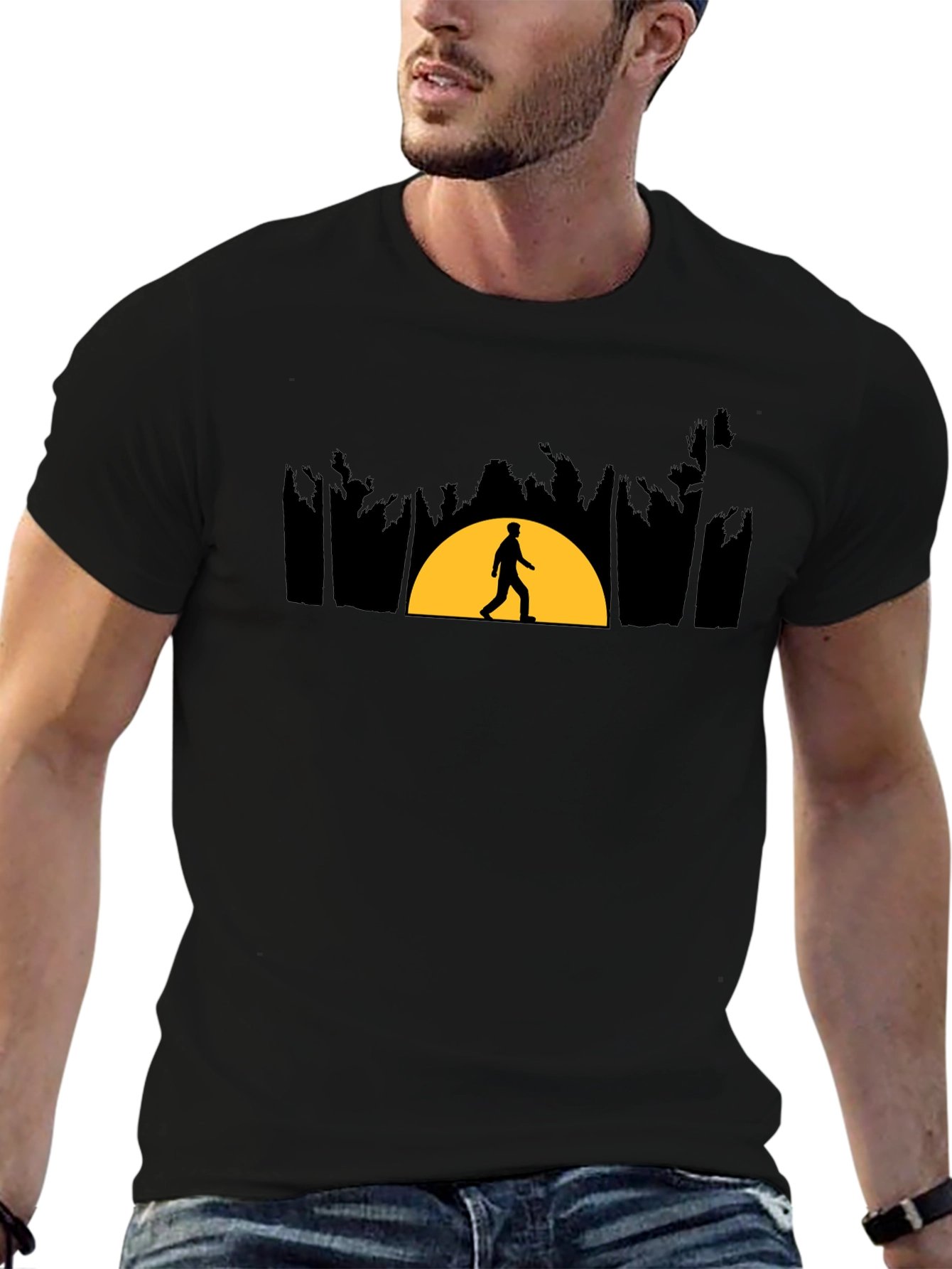 Sunset Walker Graphic Tee - Premium Cotton Blend