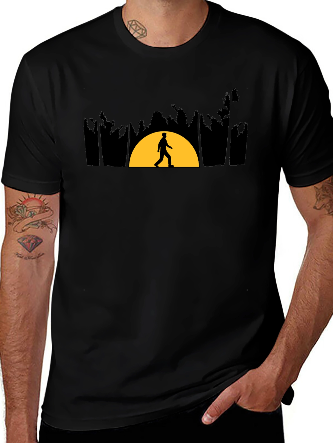 Sunset Walker Graphic Tee - Premium Cotton Blend