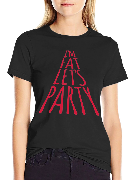 Im Fat Lets Party Graphic Tee - Black