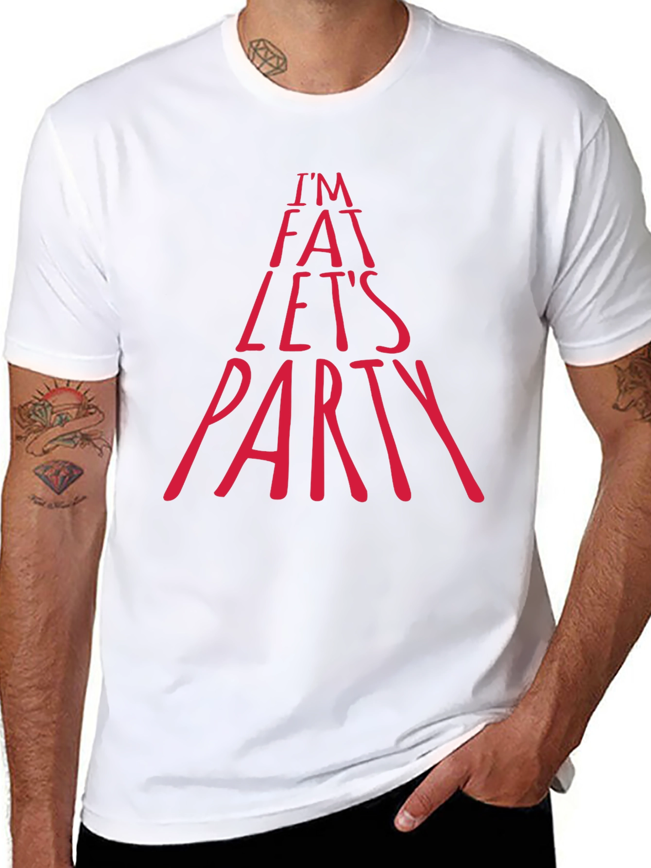 Im Fat Lets Party Graphic Tee - Black